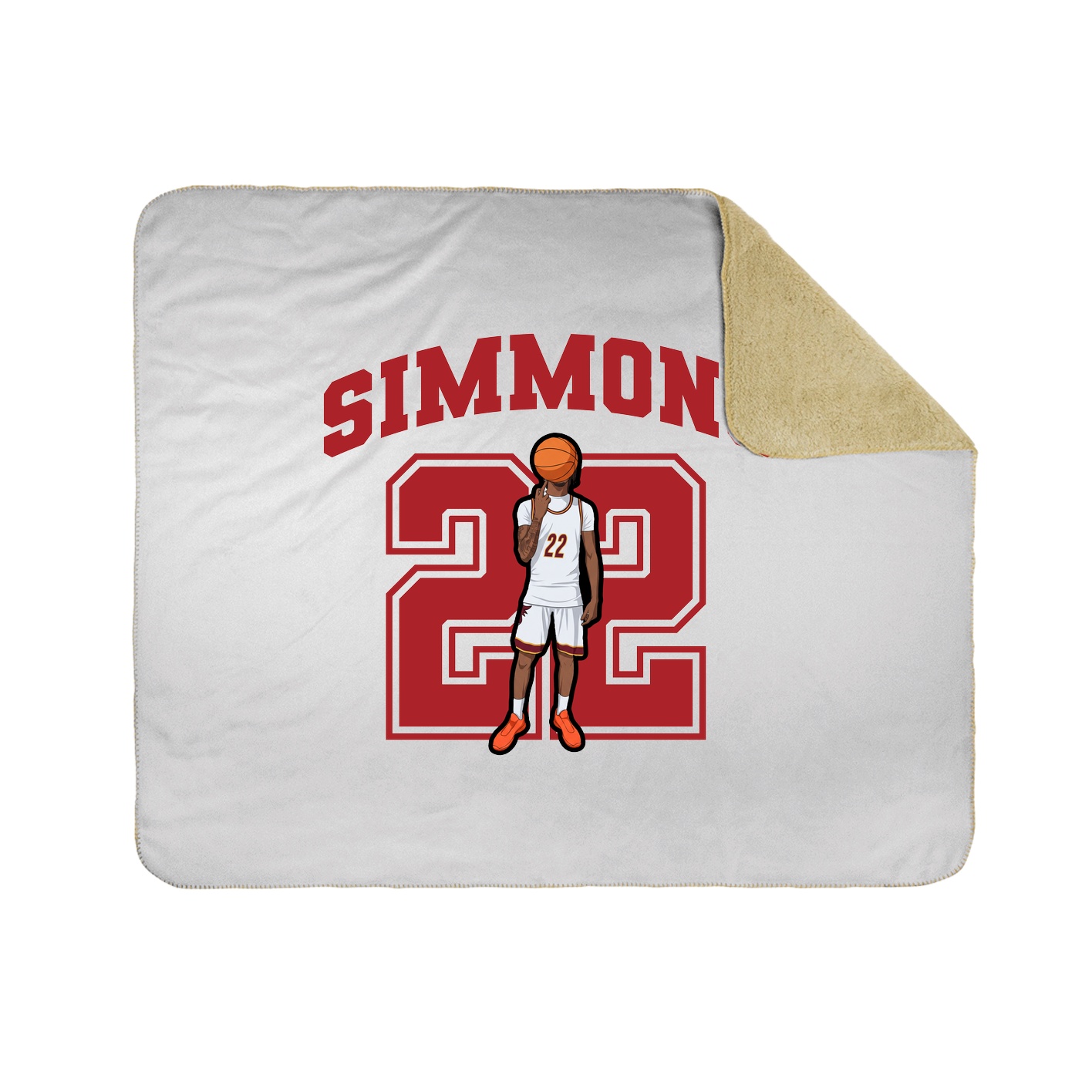 Throw Blanket — Number in White