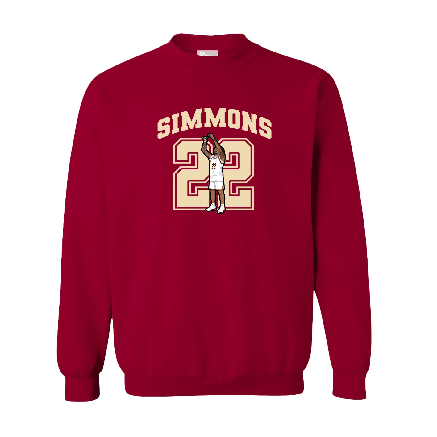 Fleece Crew — Number in Cardinal