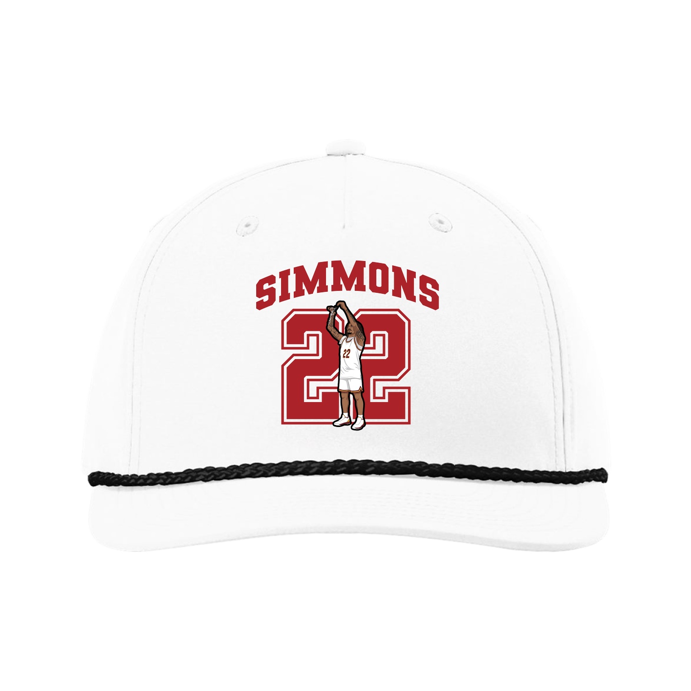 Five-Panel Classic Rope Cap — Number in White