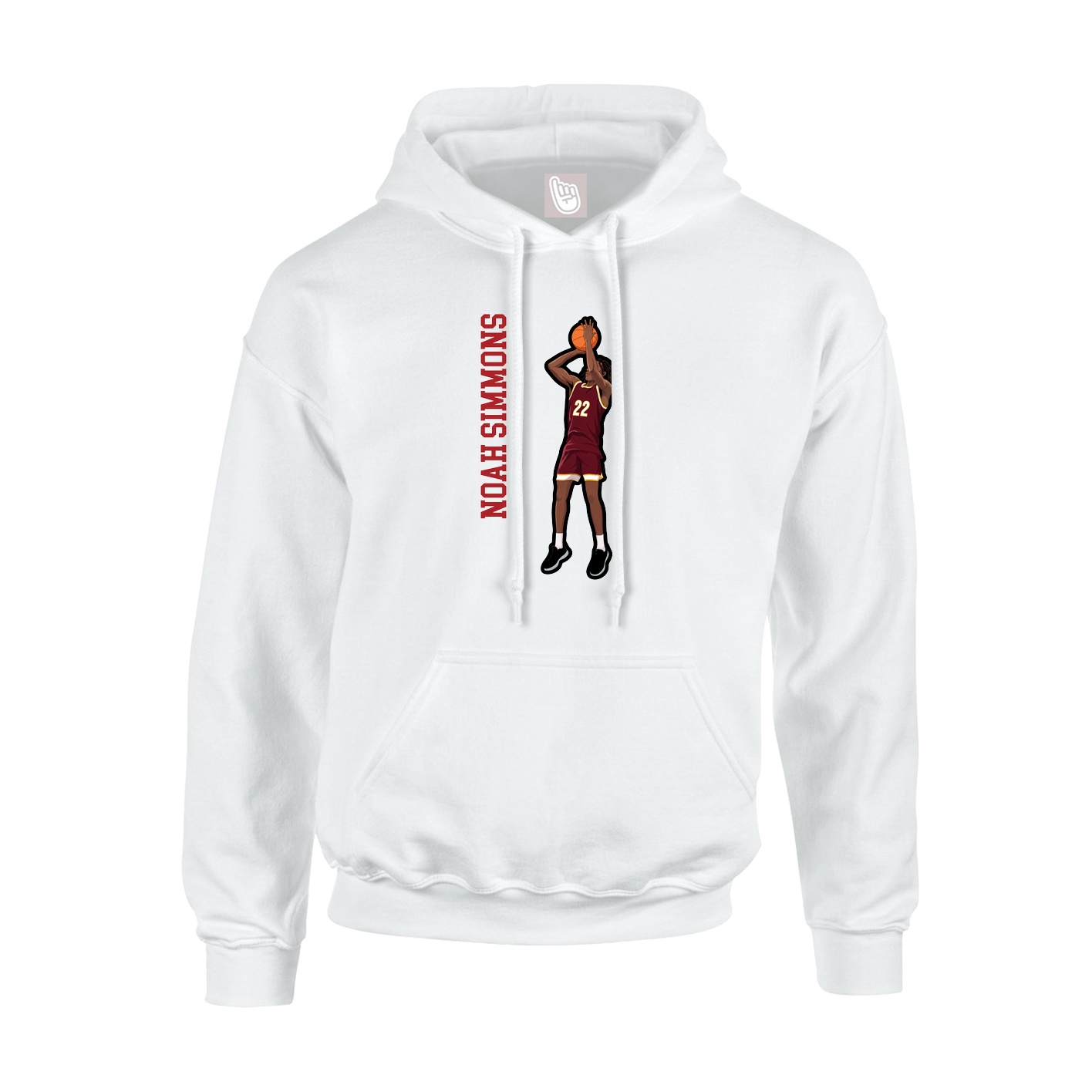 Youth Hoodie — Name Vertical in White