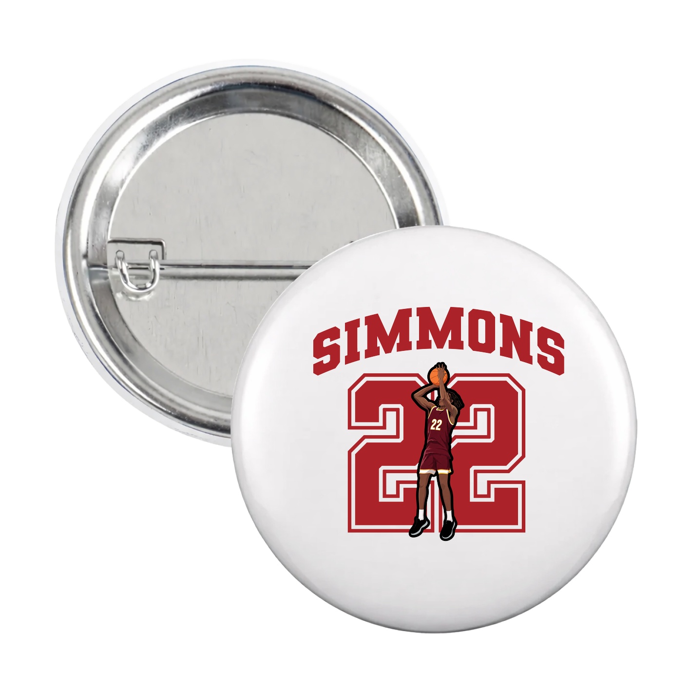 Game Day Button — Number in White