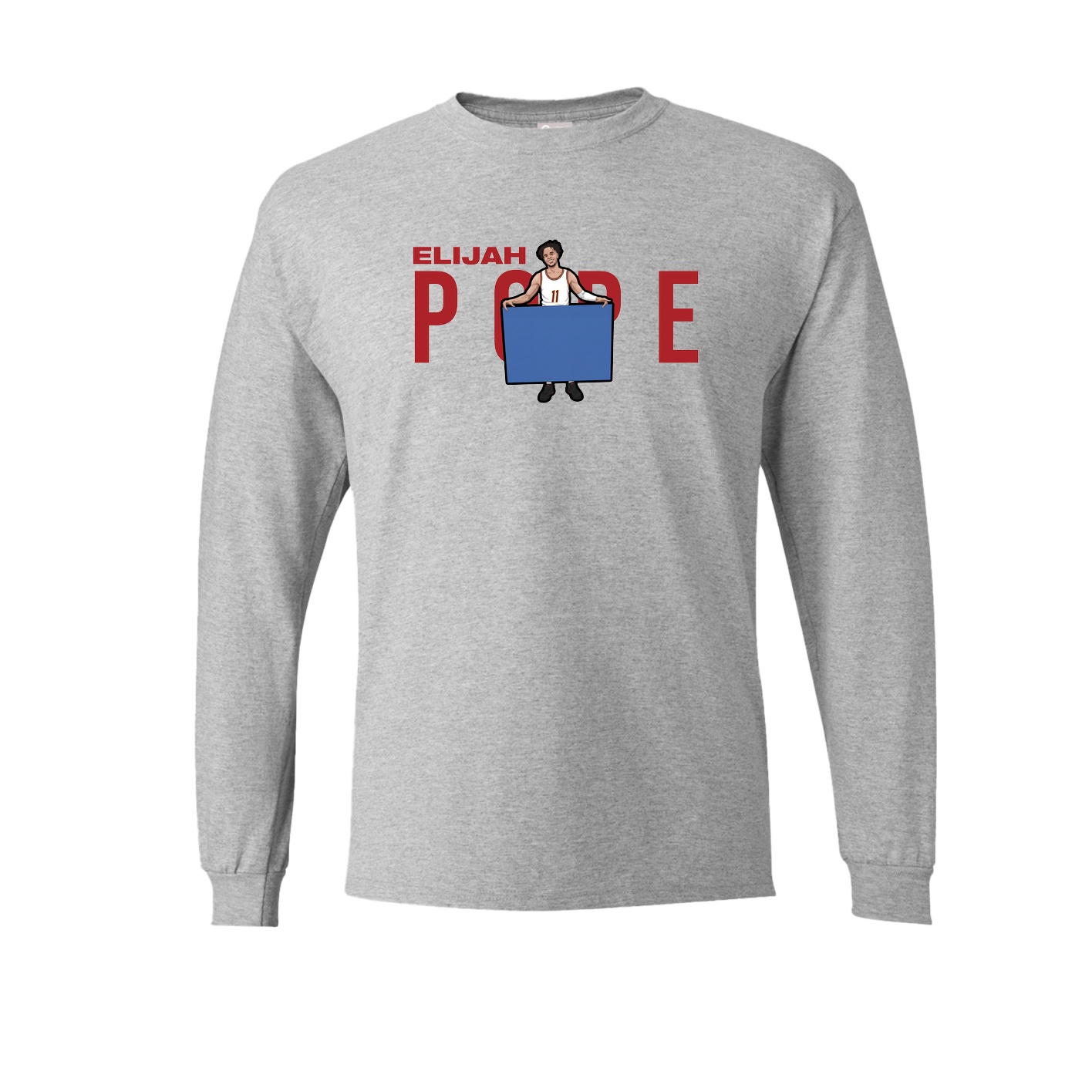 Long Sleeve Tee — Player Name in Grey