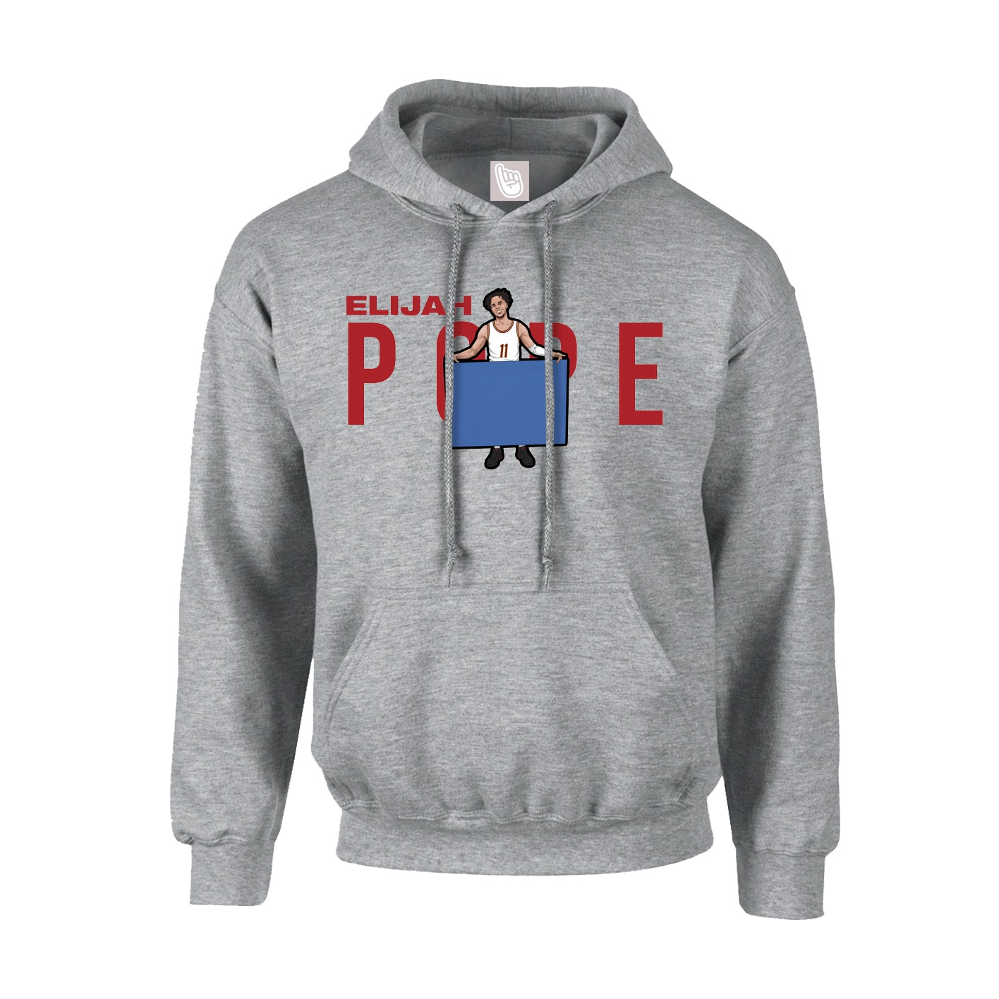 Youth Hoodie — Player Name in Grey