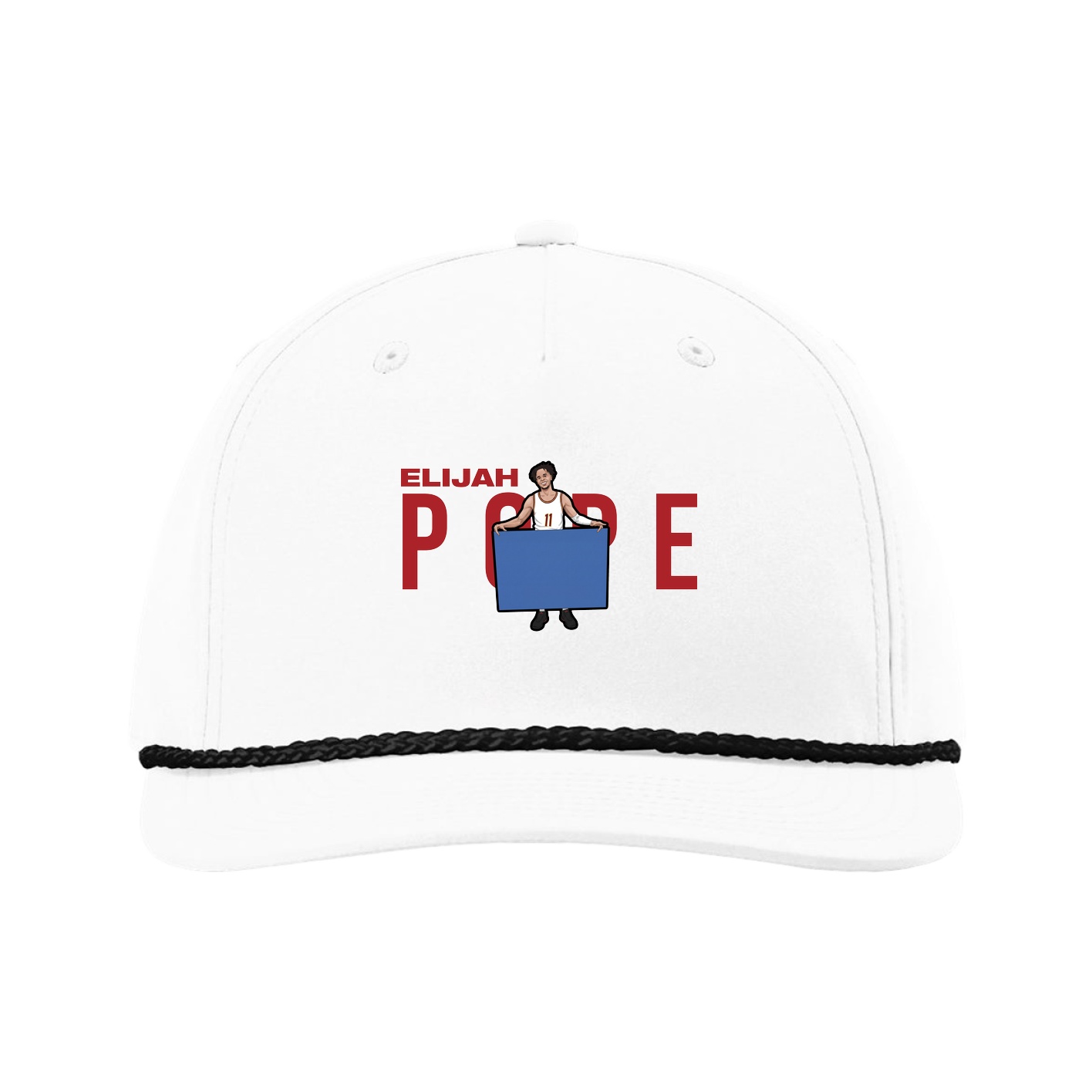 Five-Panel Classic Rope Cap — Player Name in White