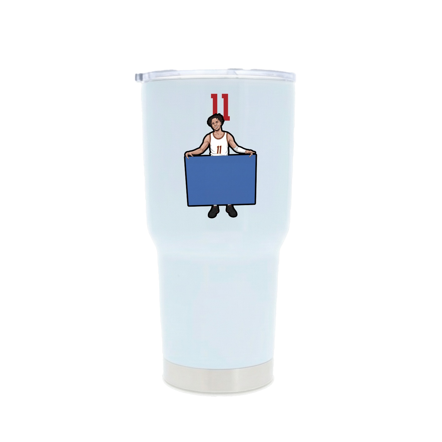 30oz Stainless Steel Tumbler — Number Top in White