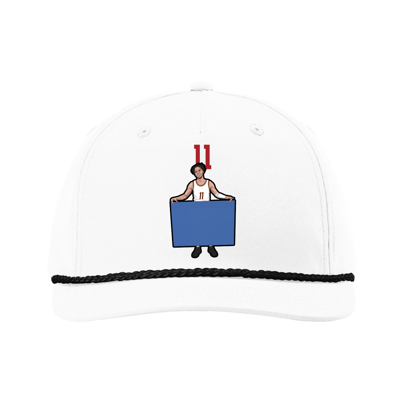 Five-Panel Classic Rope Cap — Number Top in White
