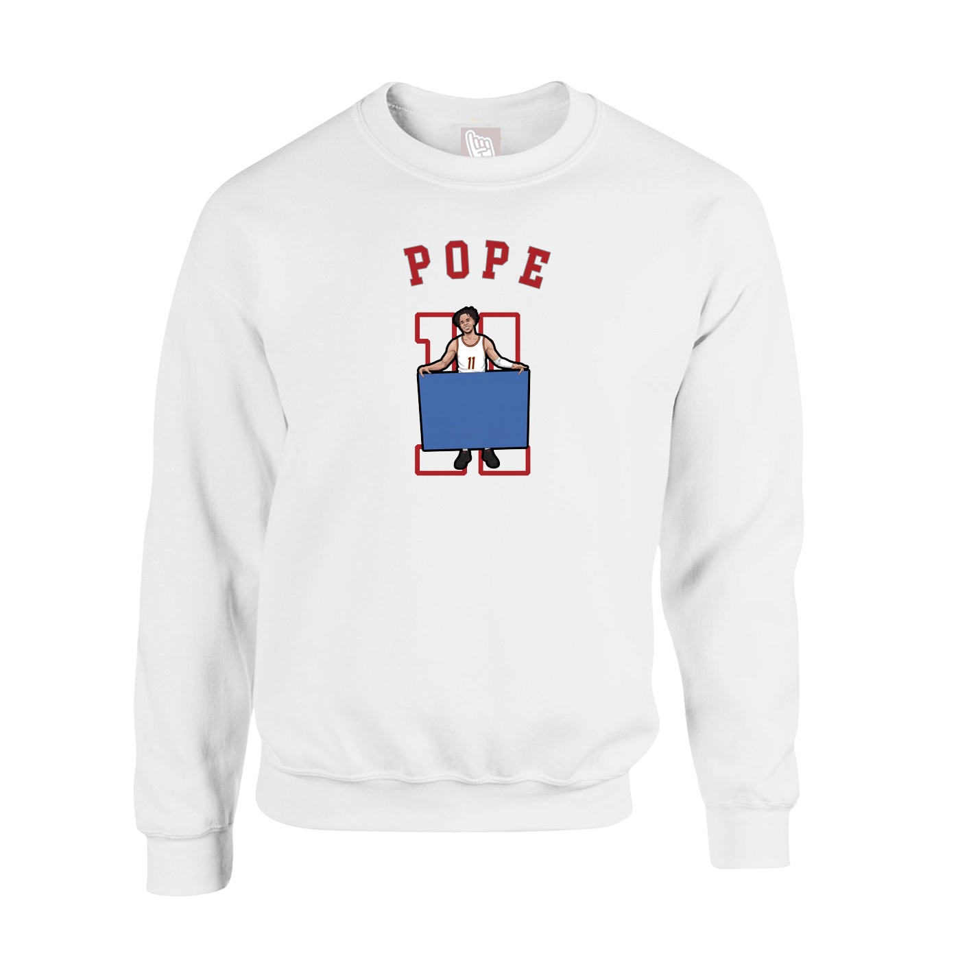 Fleece Crew — Shirsey Arch in White