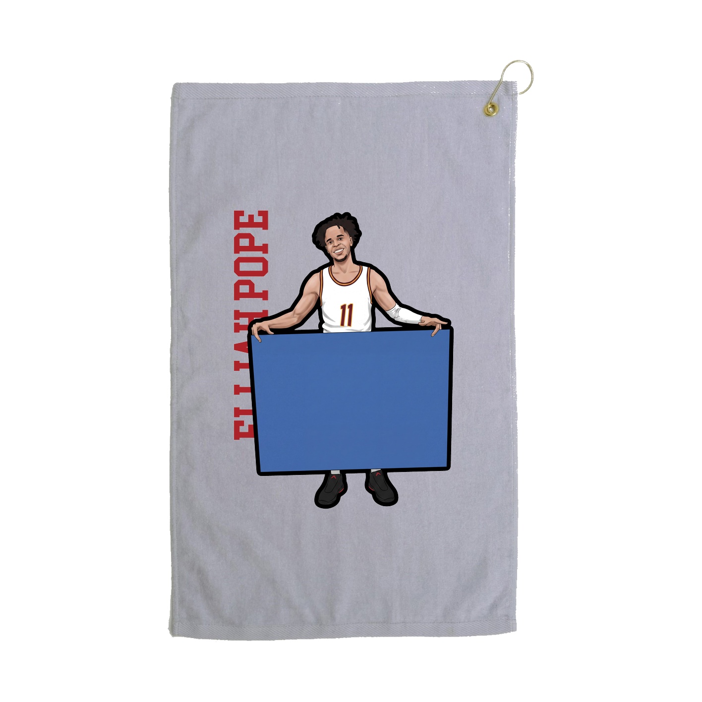 Golf Towel — Name Vertical in Grey
