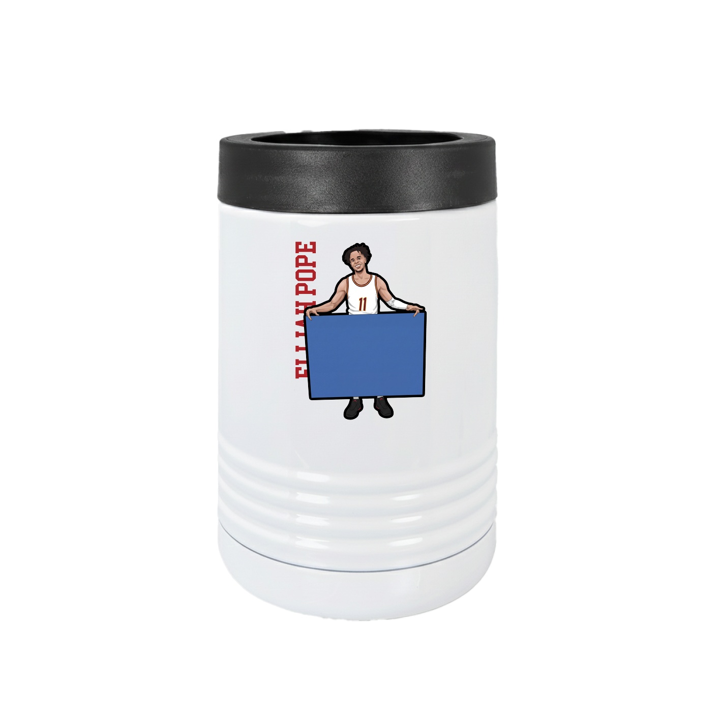 Beverage Holder — Name Vertical in White
