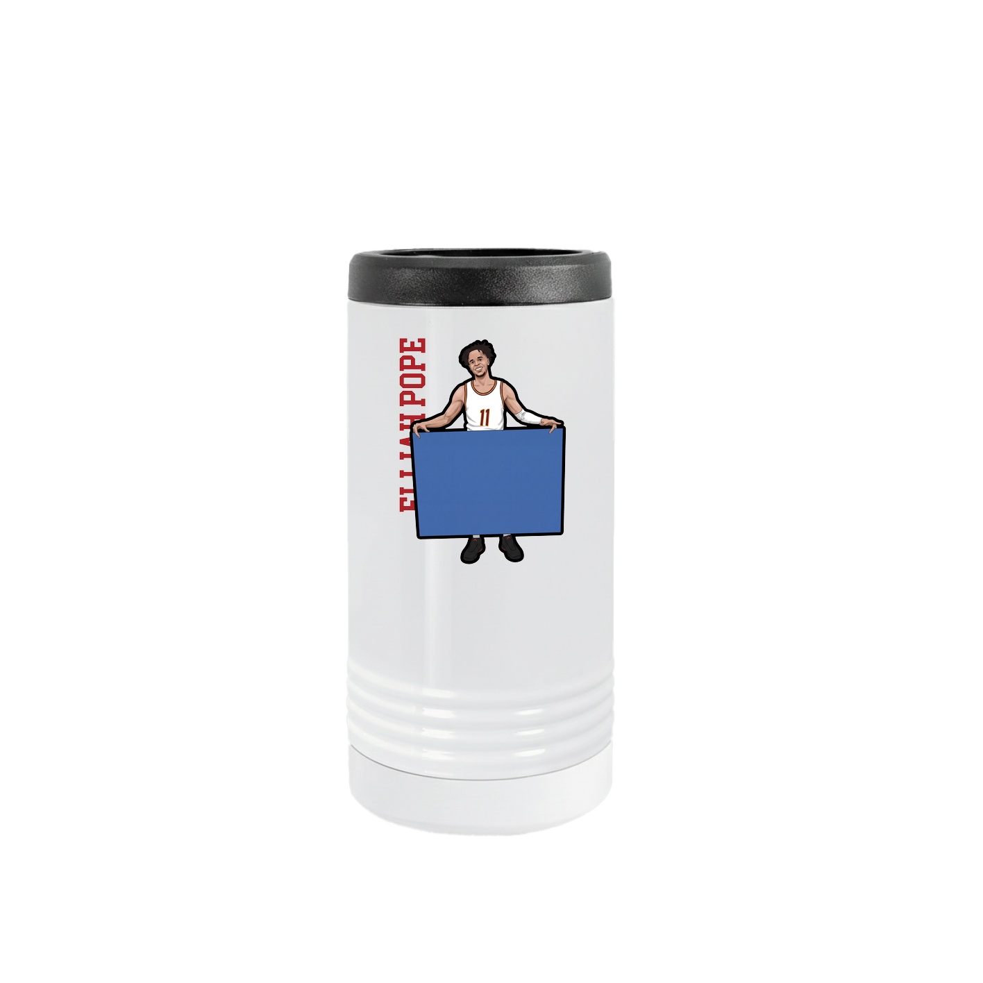 Slim Beverage Holder — Name Vertical in White