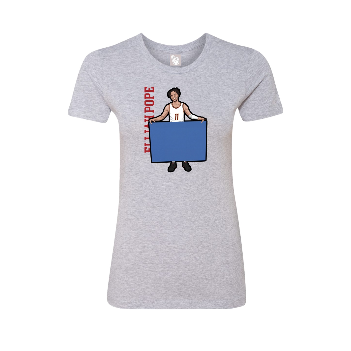 Fitted Women's Tee — Name Vertical in Grey