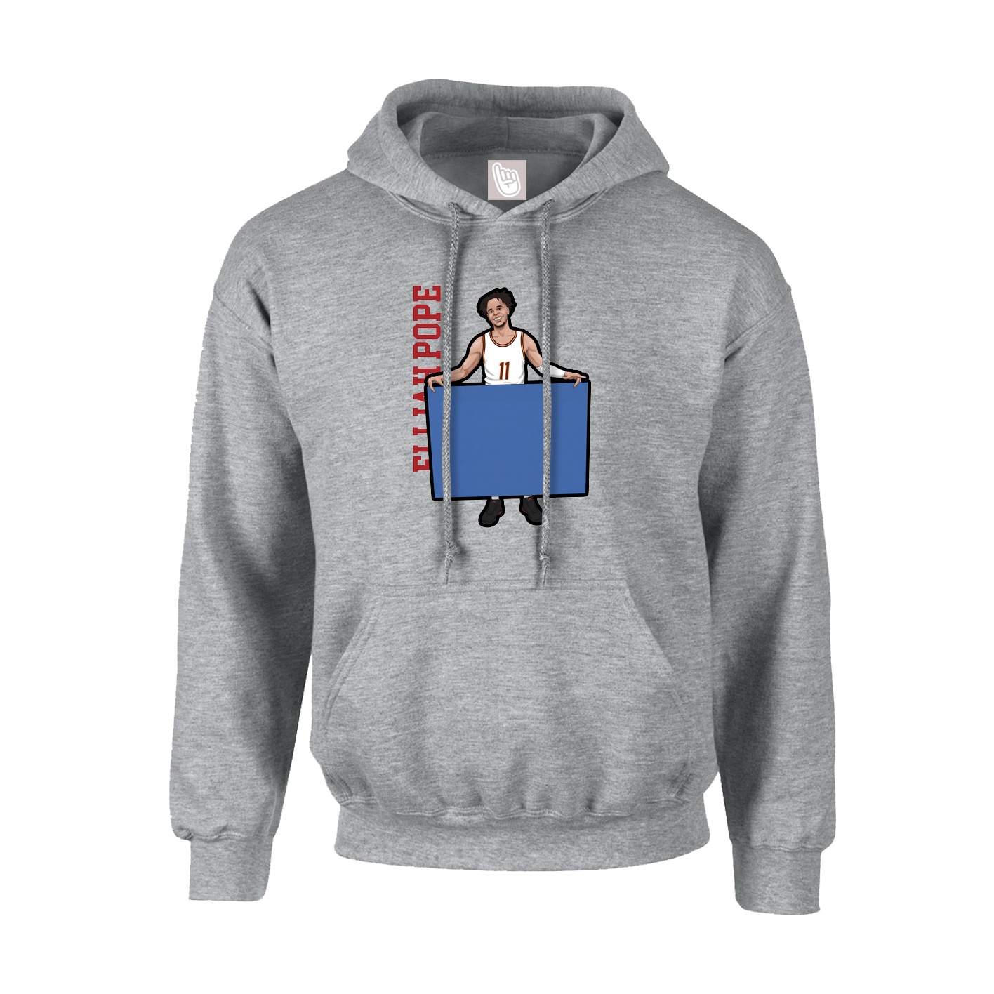 Hoodie — Name Vertical in Grey