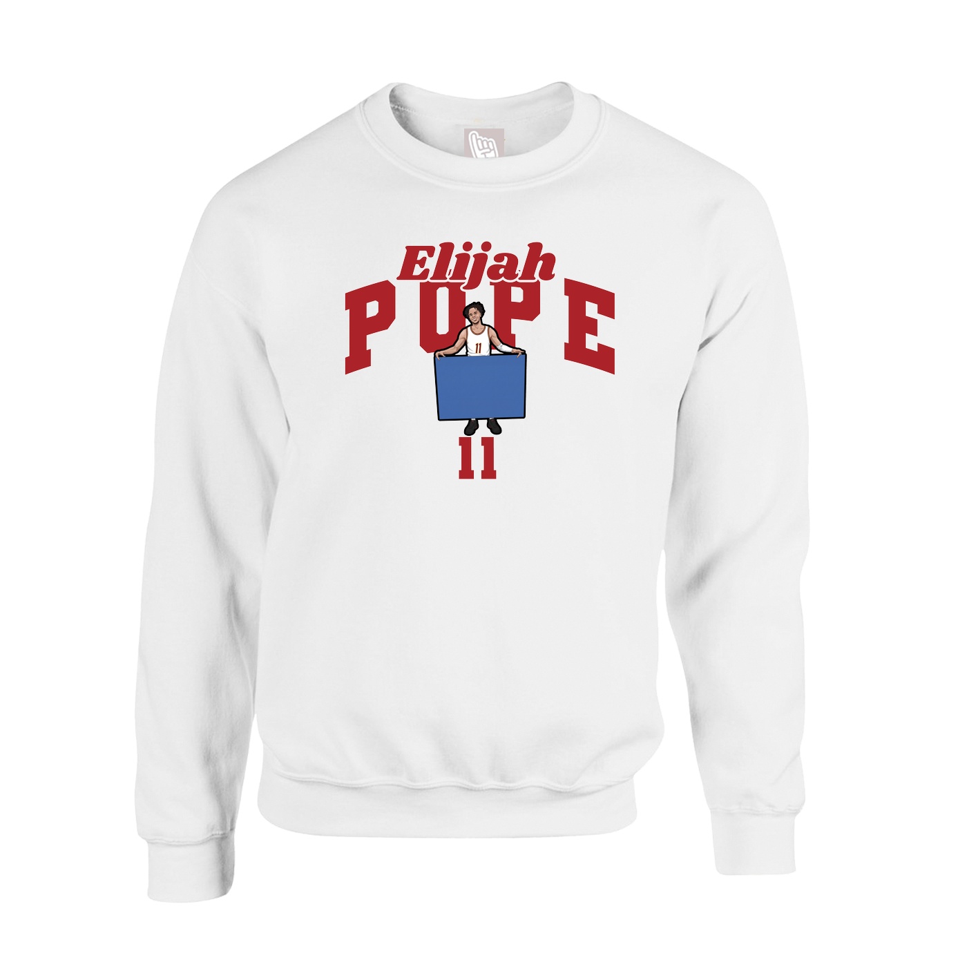 Fleece Crew — Signature Arch in White