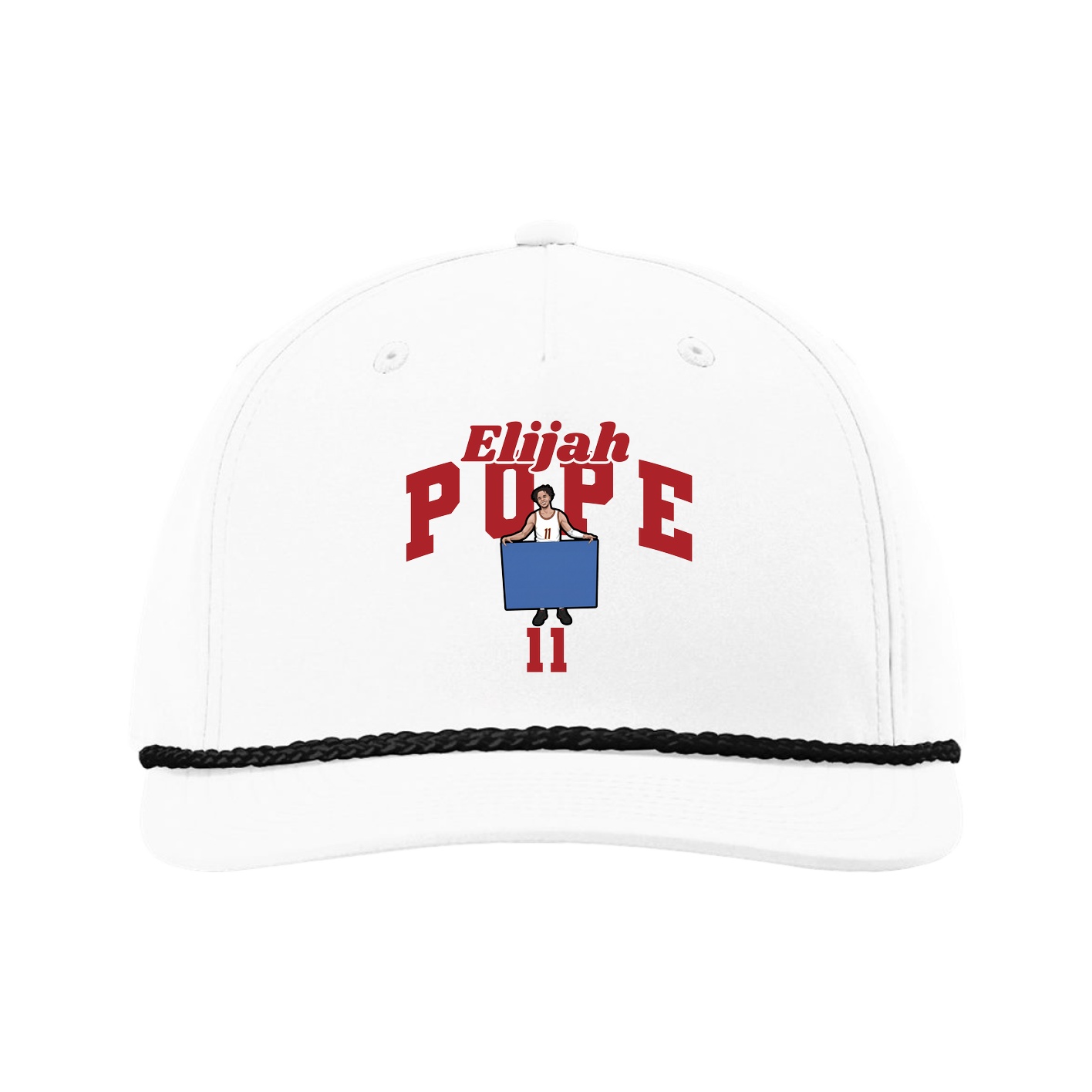 Five-Panel Classic Rope Cap — Signature Arch in White