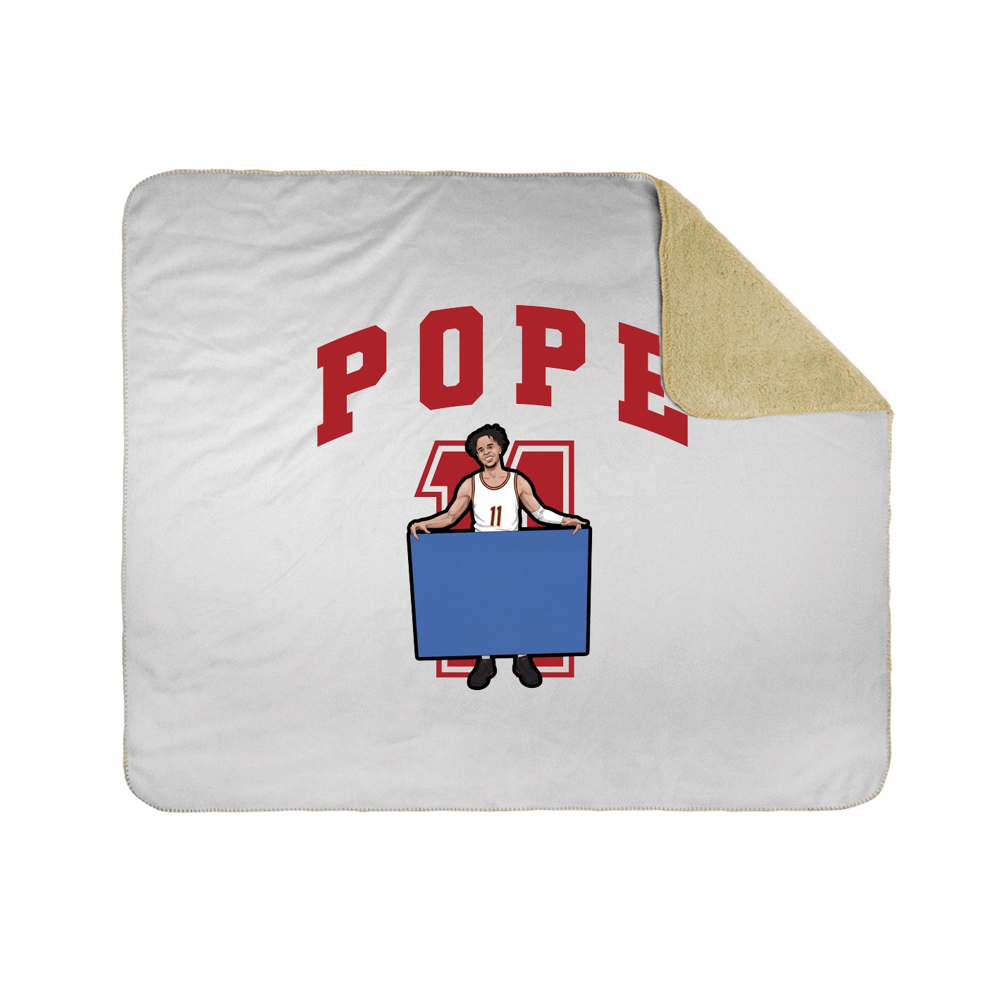Throw Blanket — Number in White
