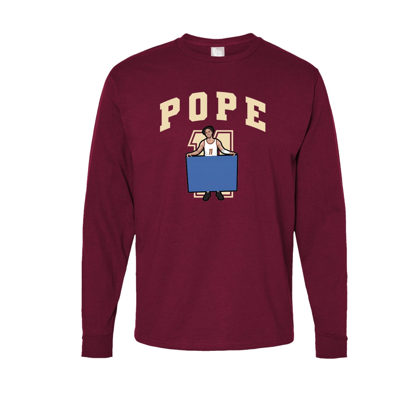 Long Sleeve Tee — Number in Cardinal