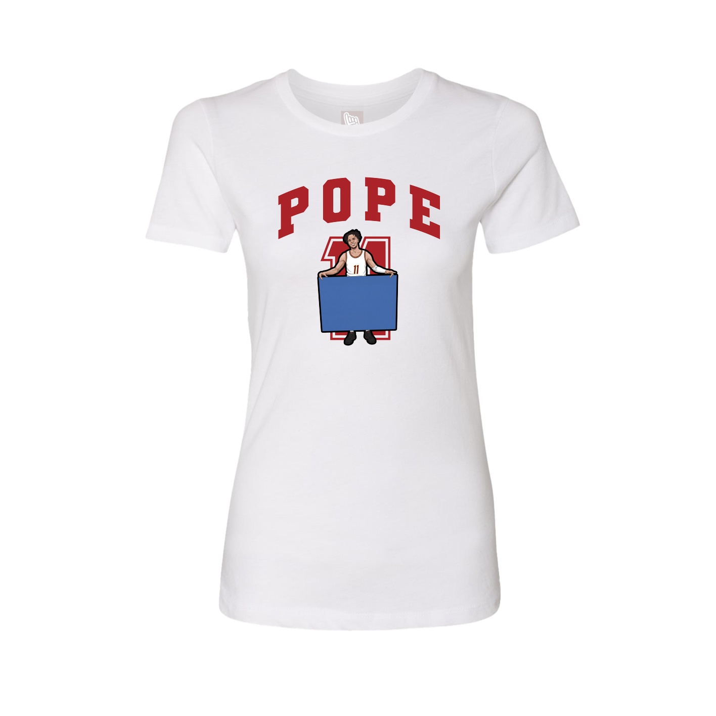 Fitted Women's Tee — Number in White