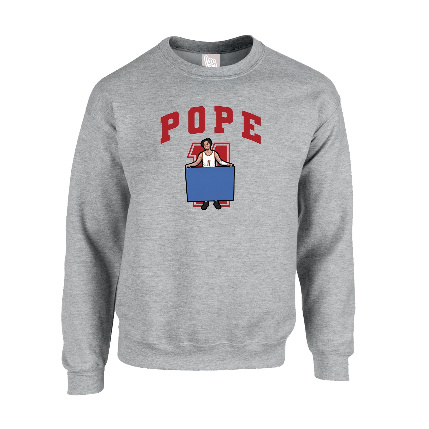 Fleece Crew — Number in Grey