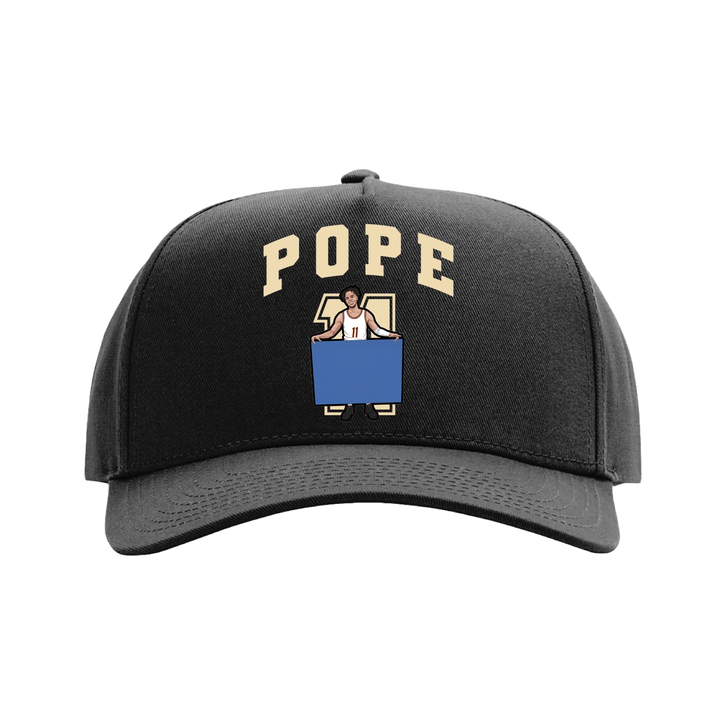 Full Fabric Five-Panel Champ Cap — Number in Black