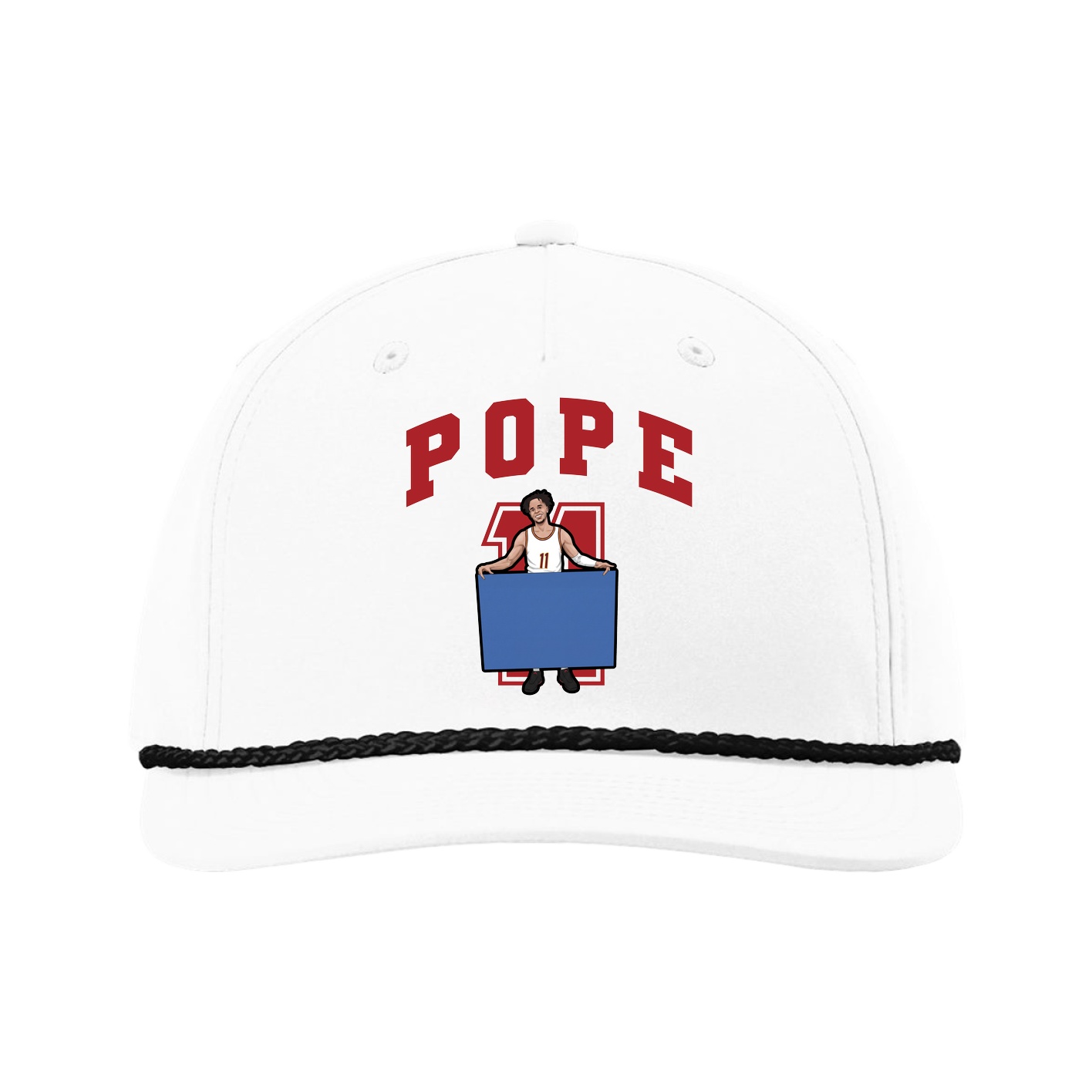 Five-Panel Classic Rope Cap — Number in White