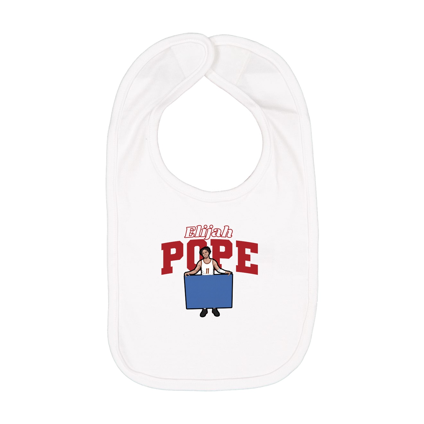 Infant Bib — Name Arch in White