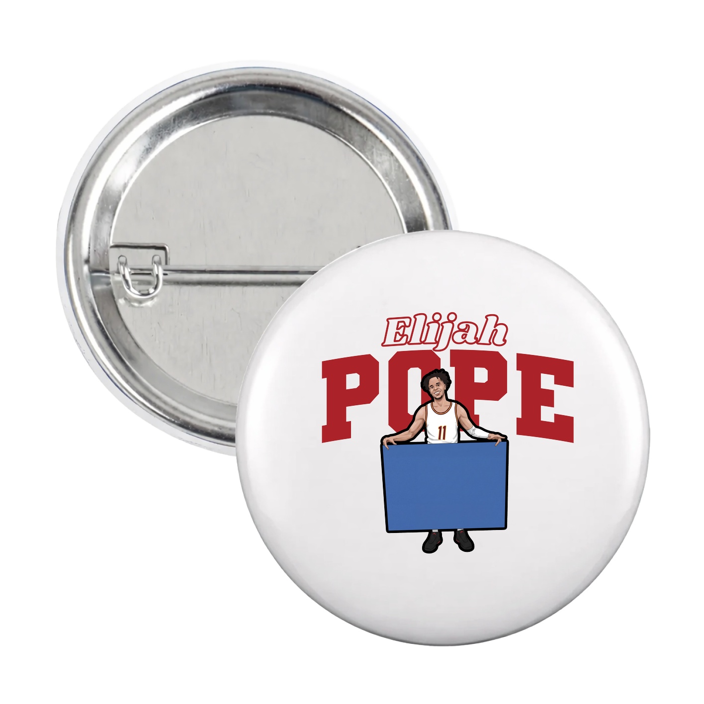 Game Day Button — Name Arch in White