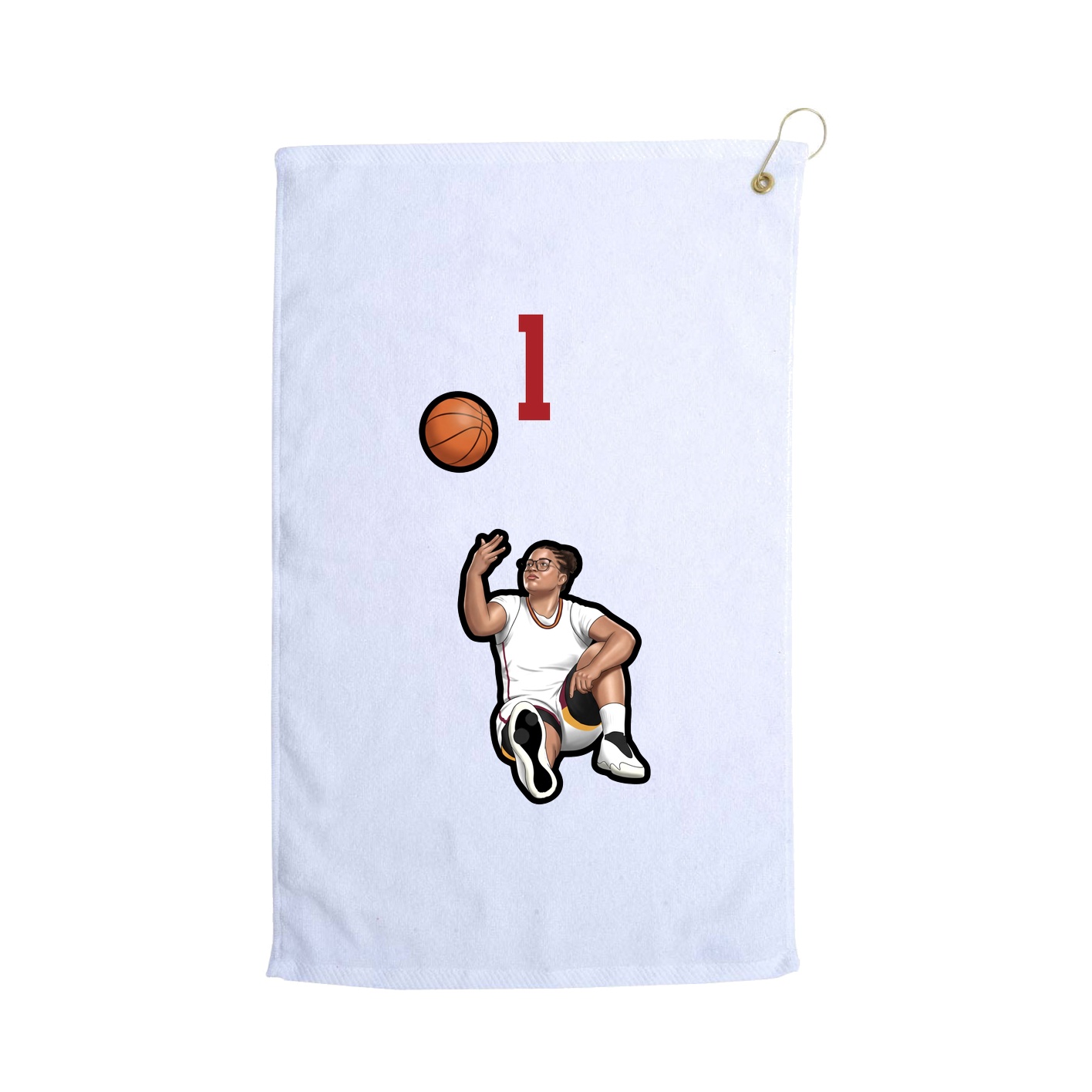 Golf Towel — Number Top in White