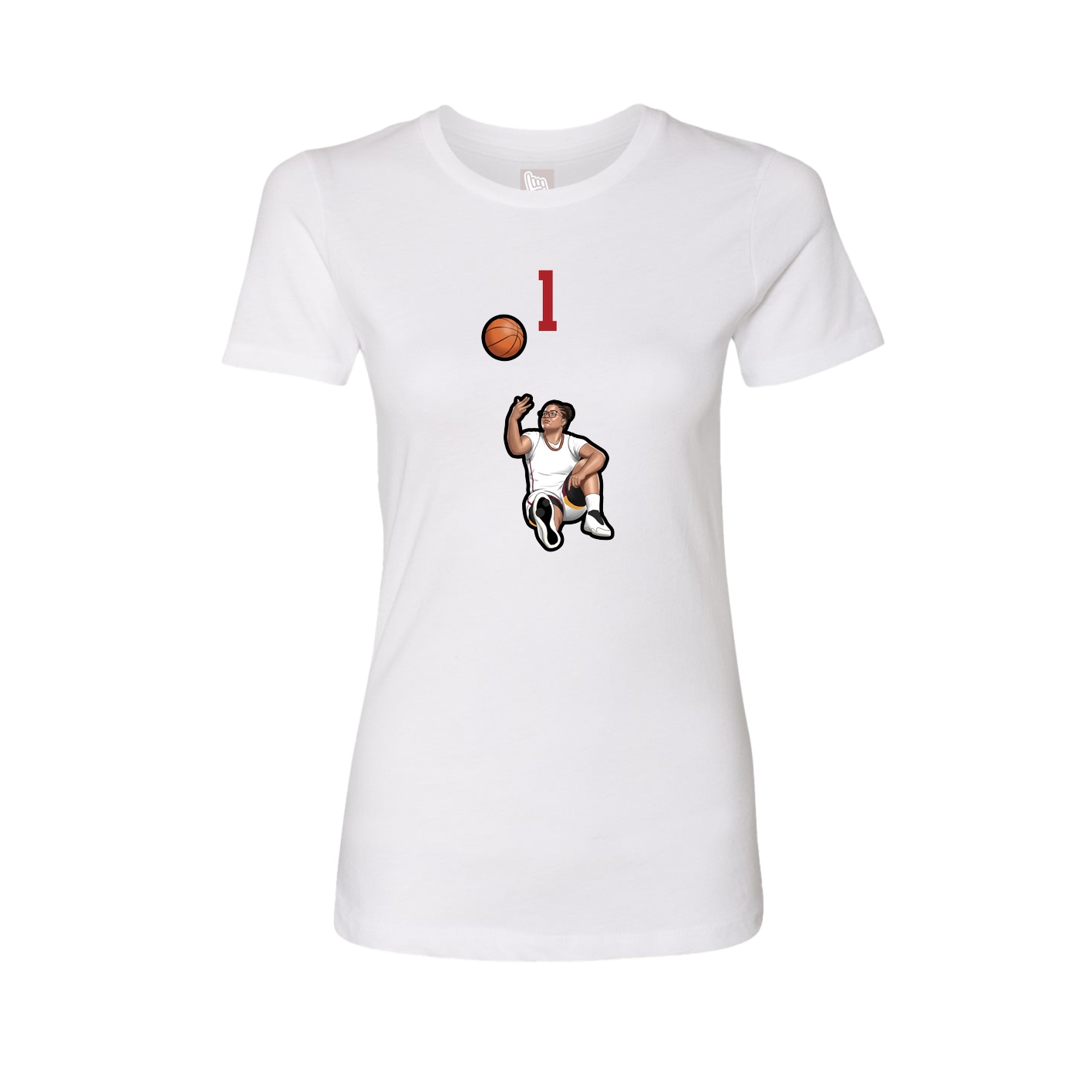 Fitted Women's Tee — Number Top in White