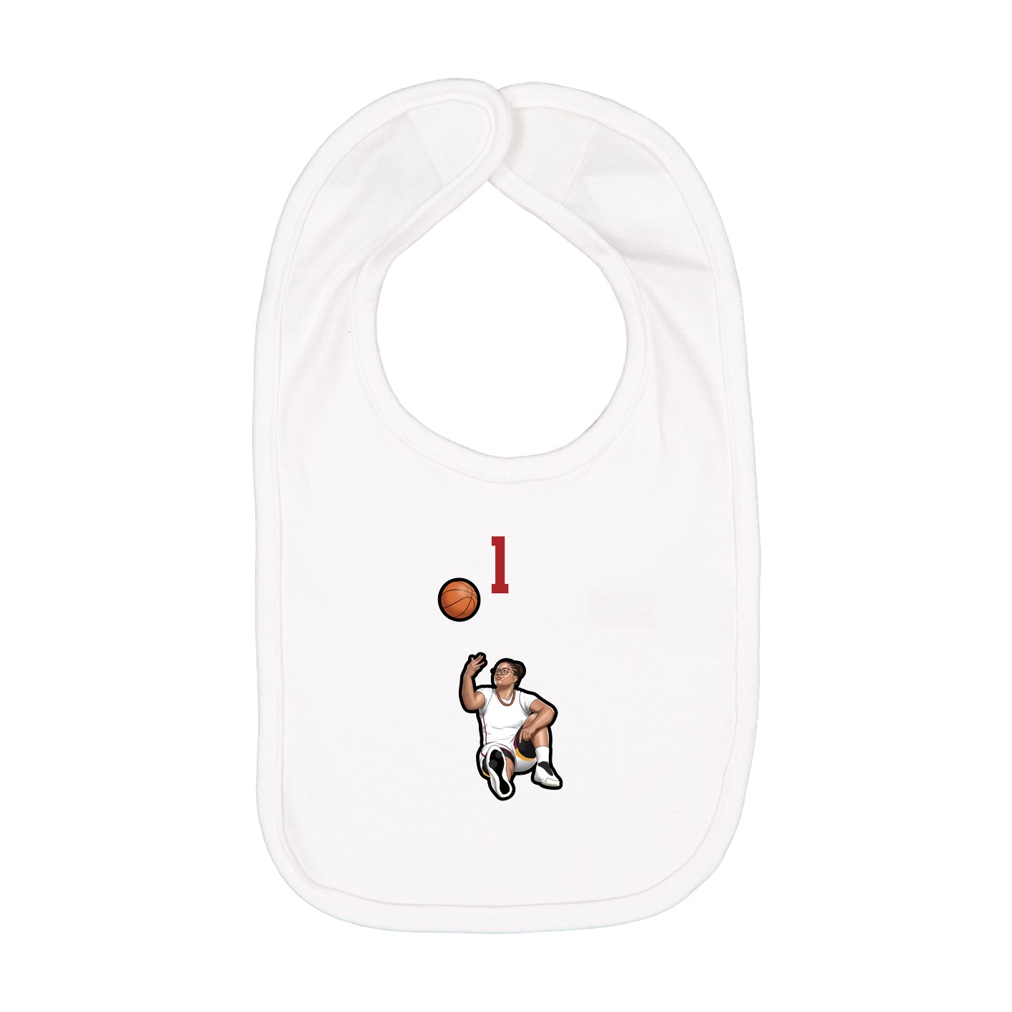 Infant Bib — Number Top in White
