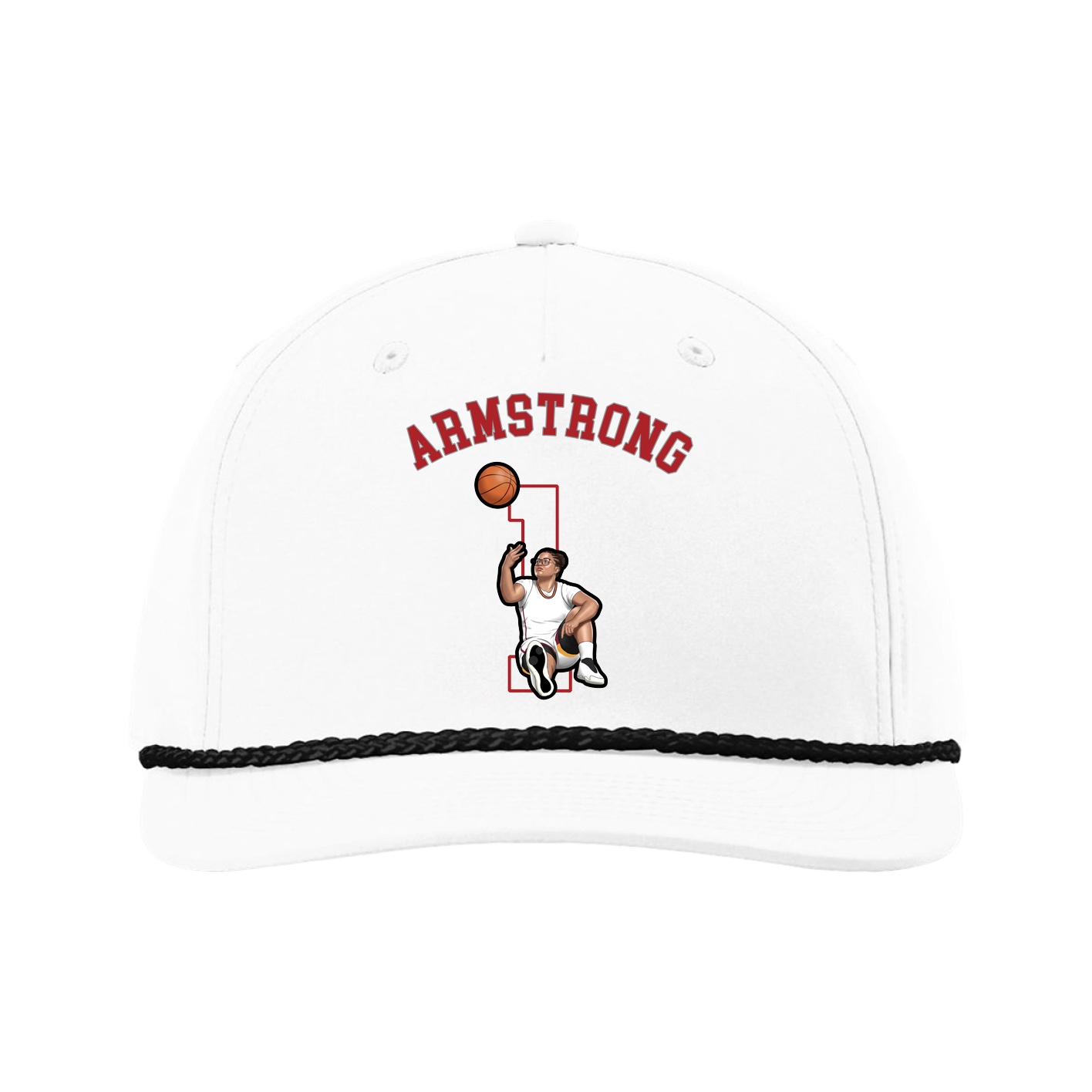 Five-Panel Classic Rope Cap — Shirsey Arch in White