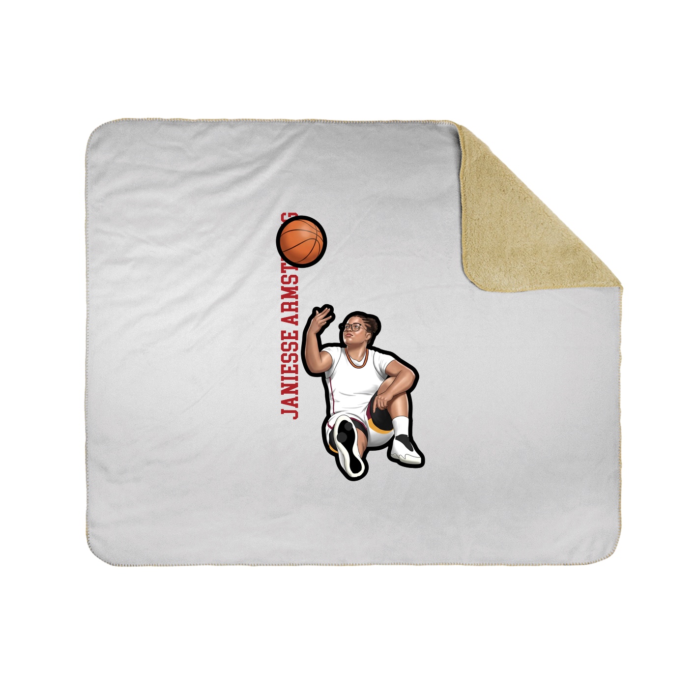 Throw Blanket — Name Vertical in White