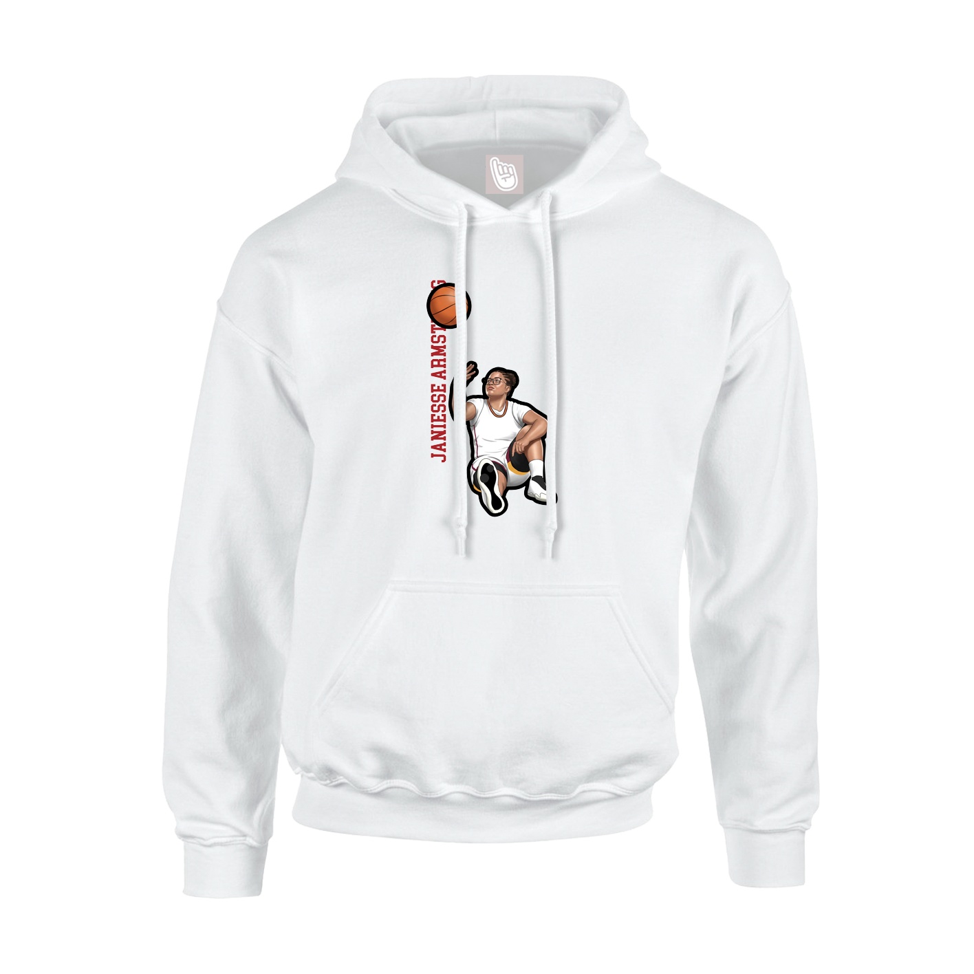 Hoodie — Name Vertical in White