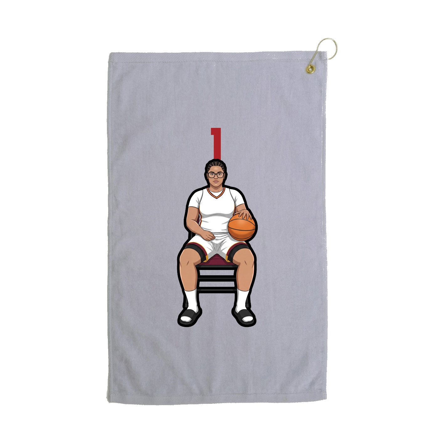Golf Towel — Number Top in Grey