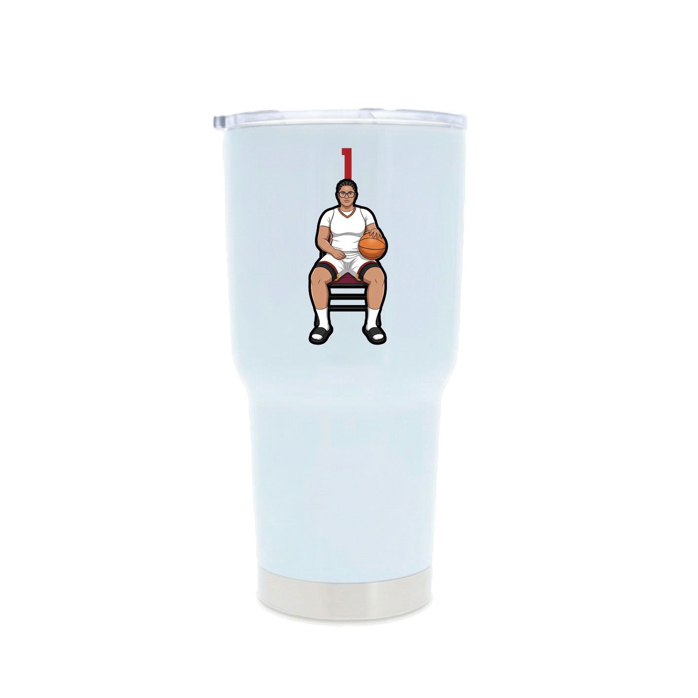 30oz Stainless Steel Tumbler — Number Top in White