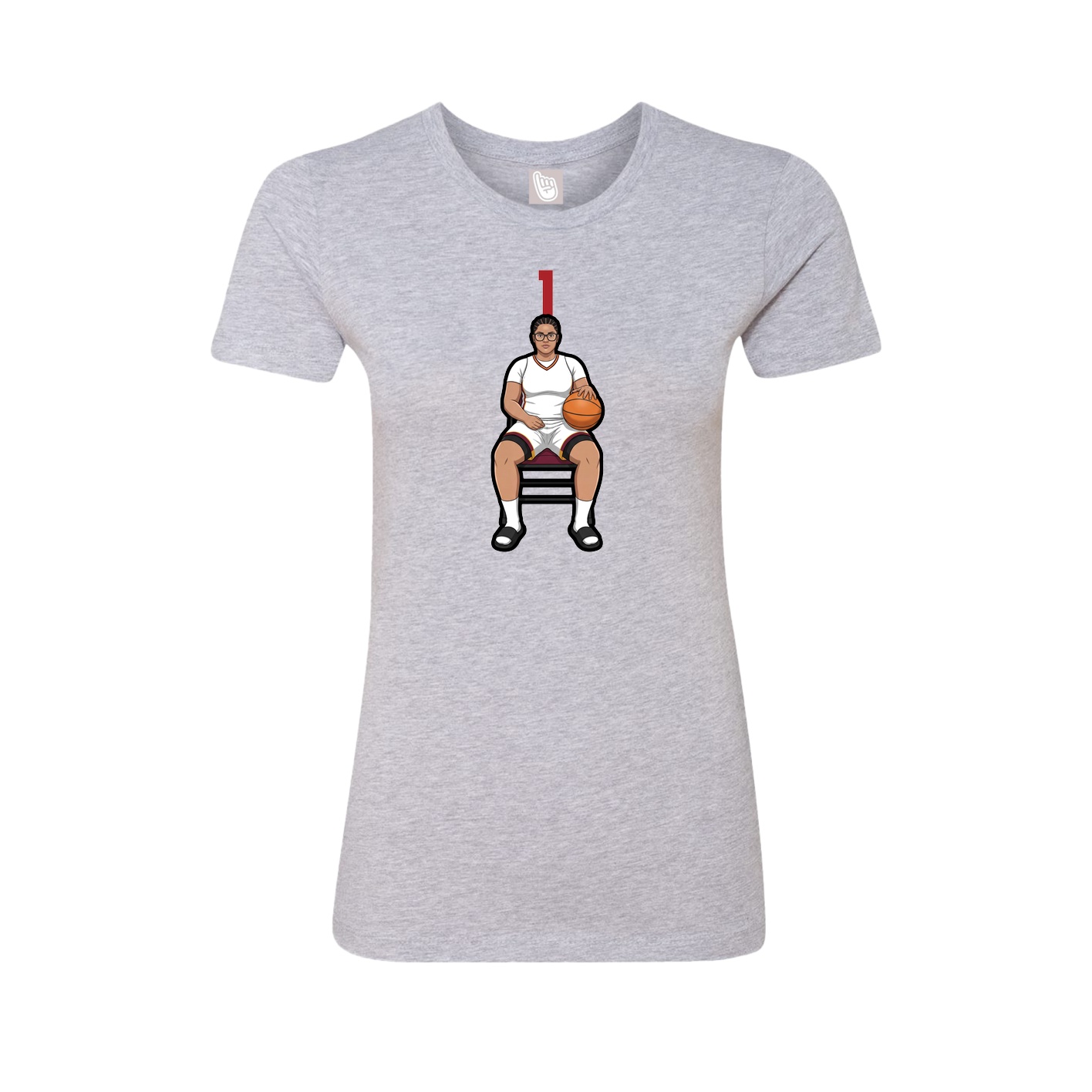 Fitted Women's Tee — Number Top in Grey