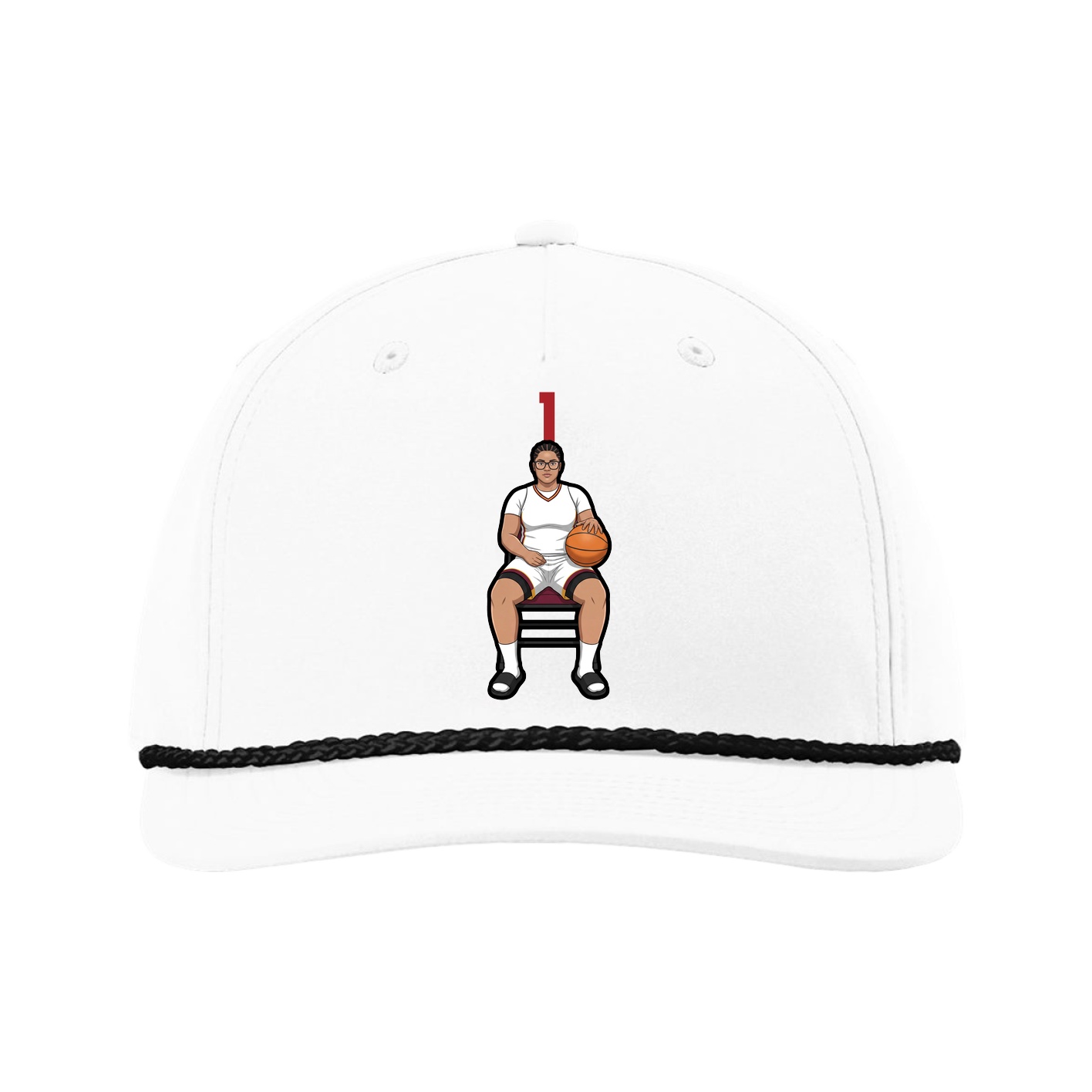 Five-Panel Classic Rope Cap — Number Top in White