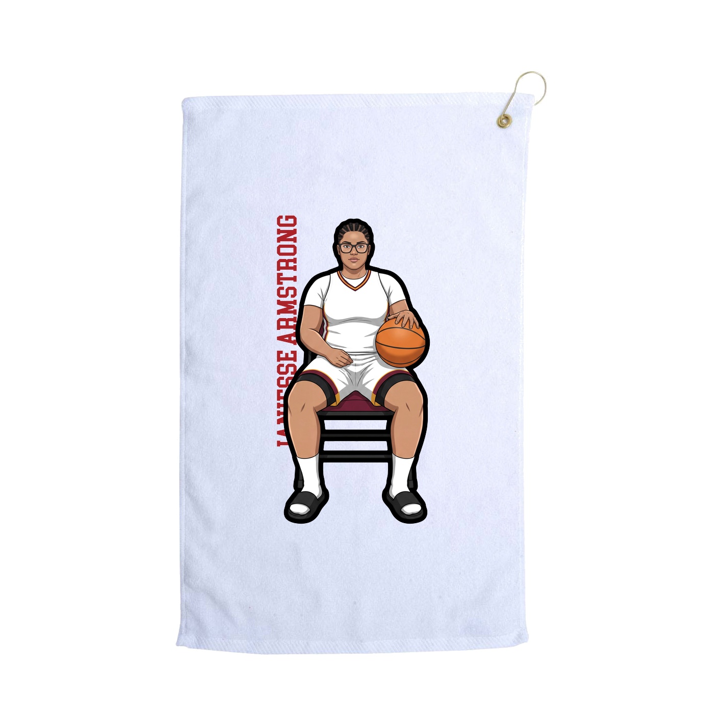 Golf Towel — Name Vertical in White