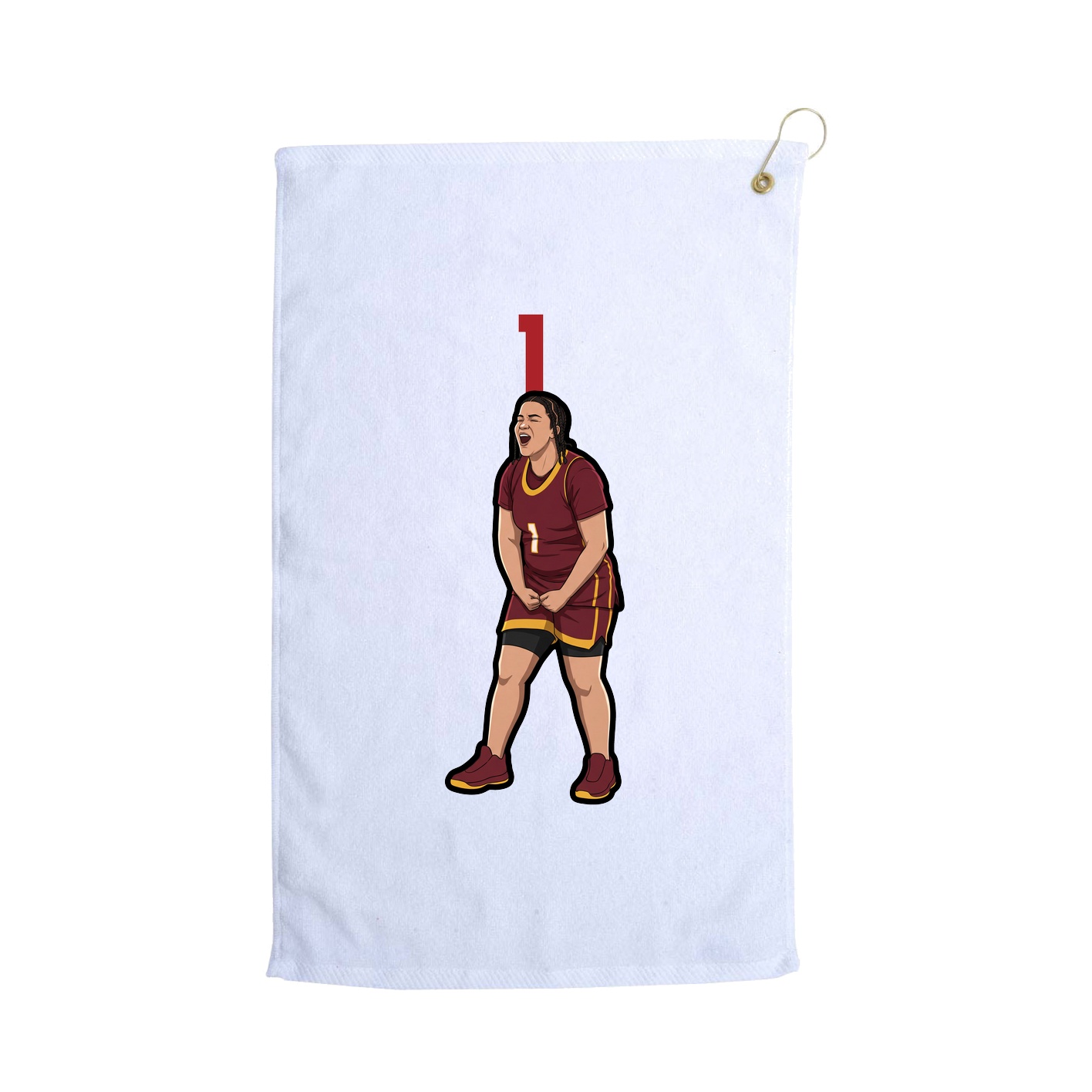 Golf Towel — Number Top in White