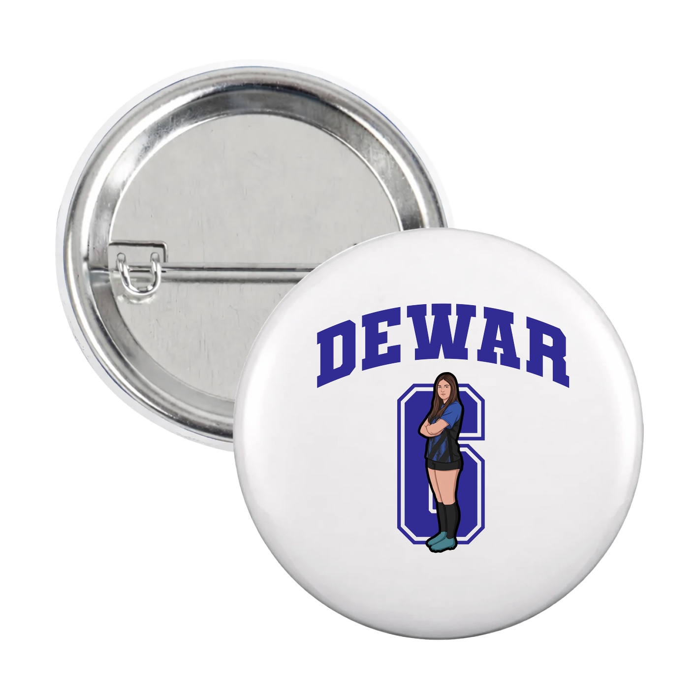 Game Day Button — Number in White