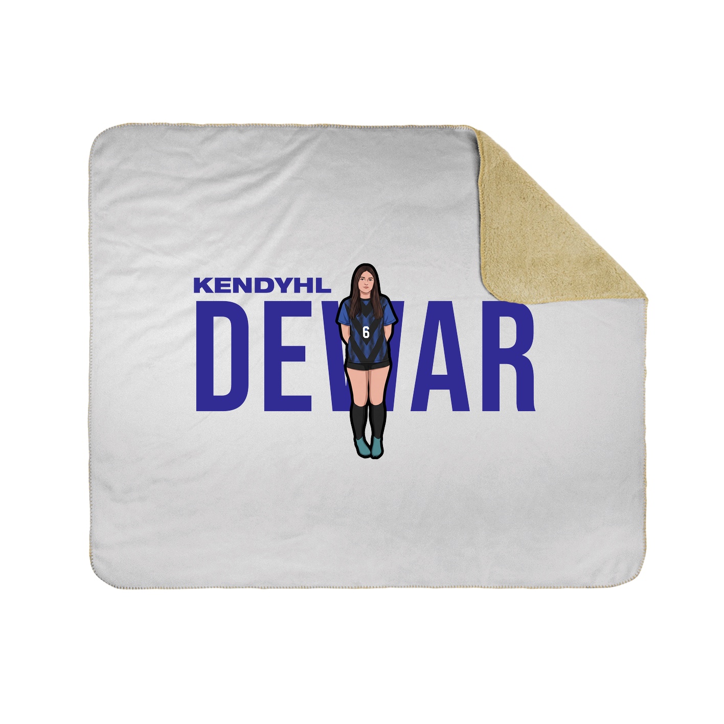 Throw Blanket — Player Name in White