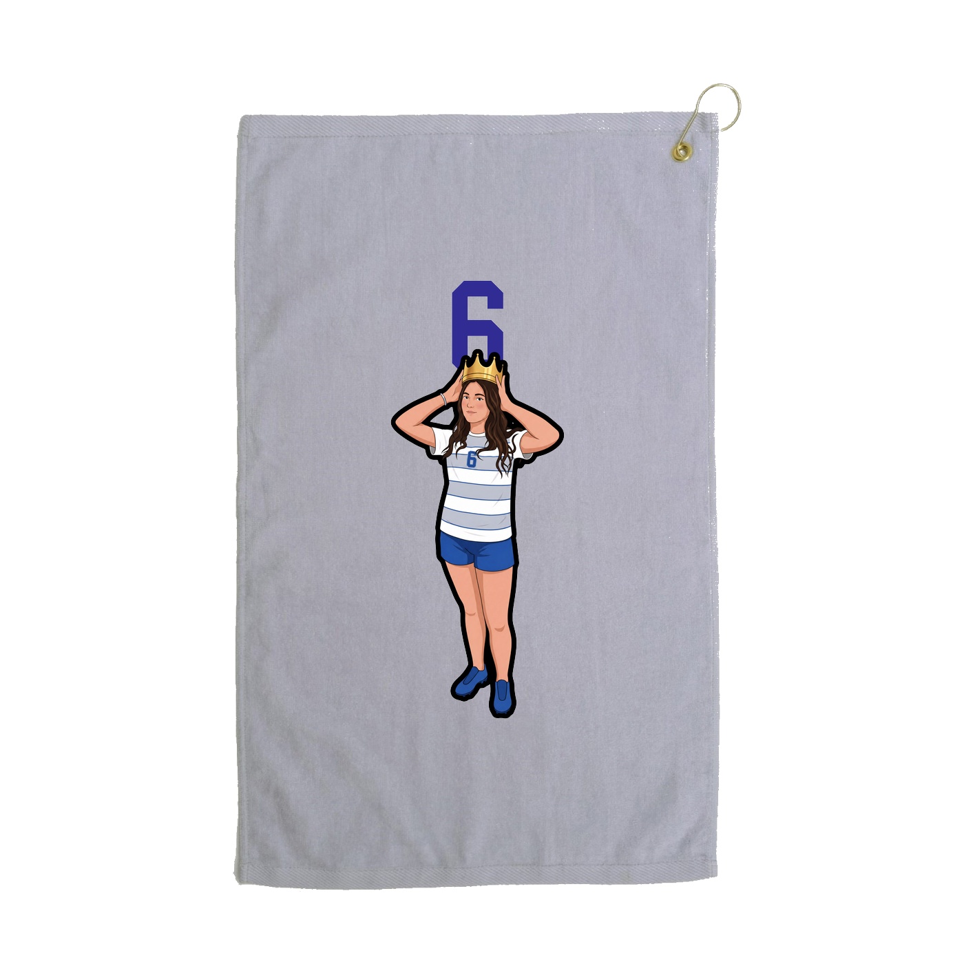 Golf Towel — Number Top in Grey