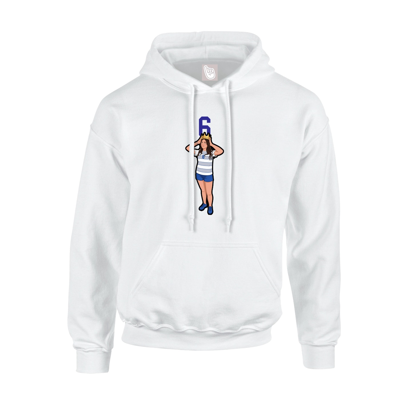 Youth Hoodie — Number Top in White