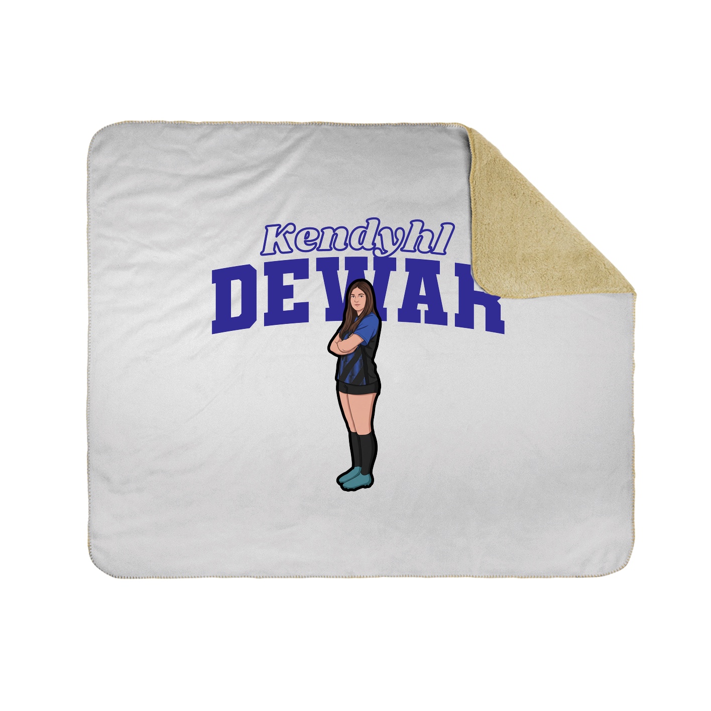 Throw Blanket — Name Arch in White