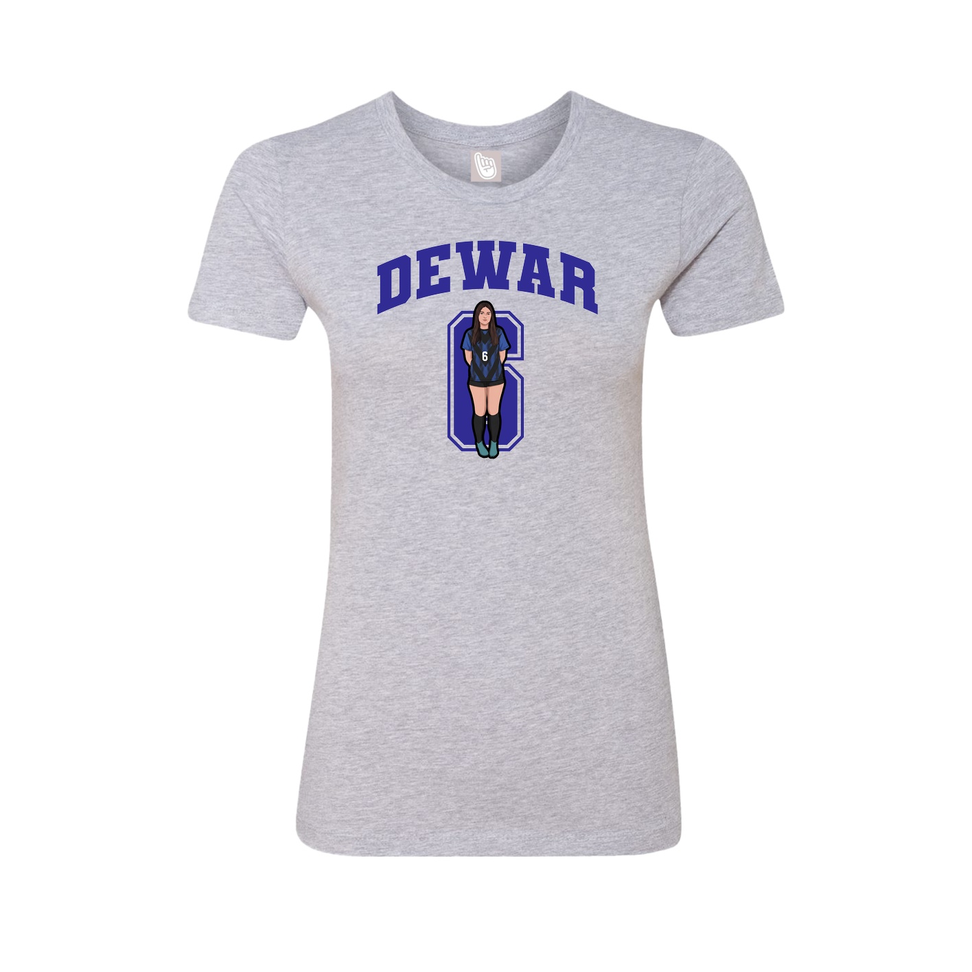 Fitted Women's Tee — Number in Grey