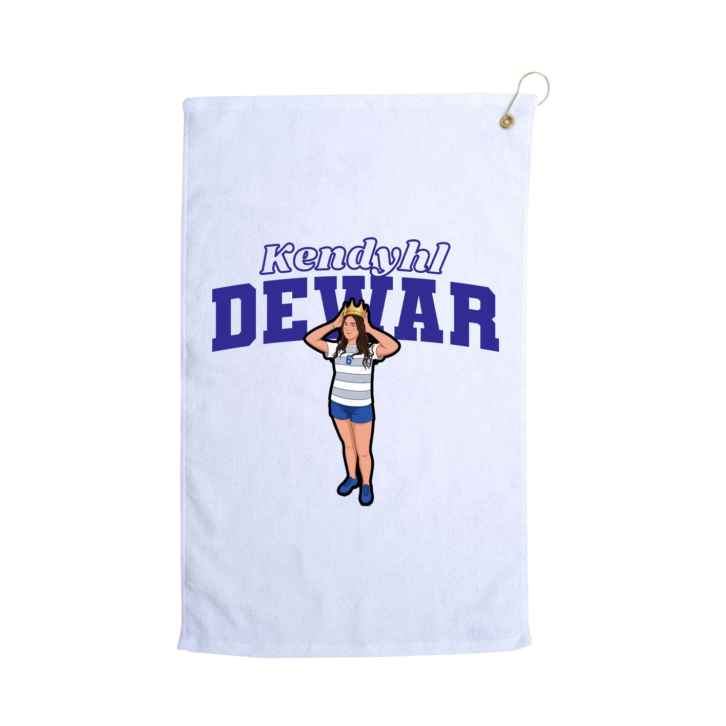 Golf Towel — Name Arch in White