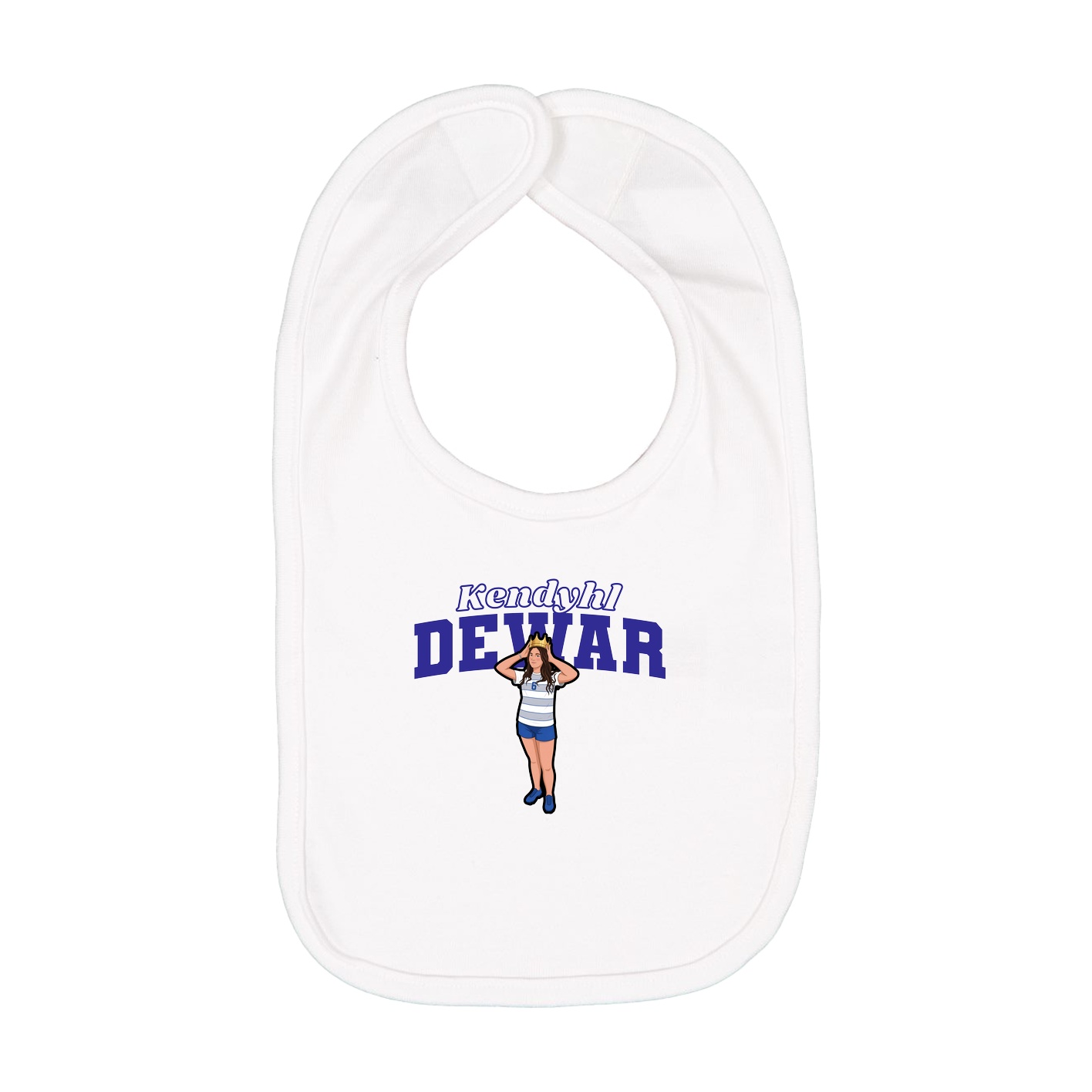 Infant Bib — Name Arch in White