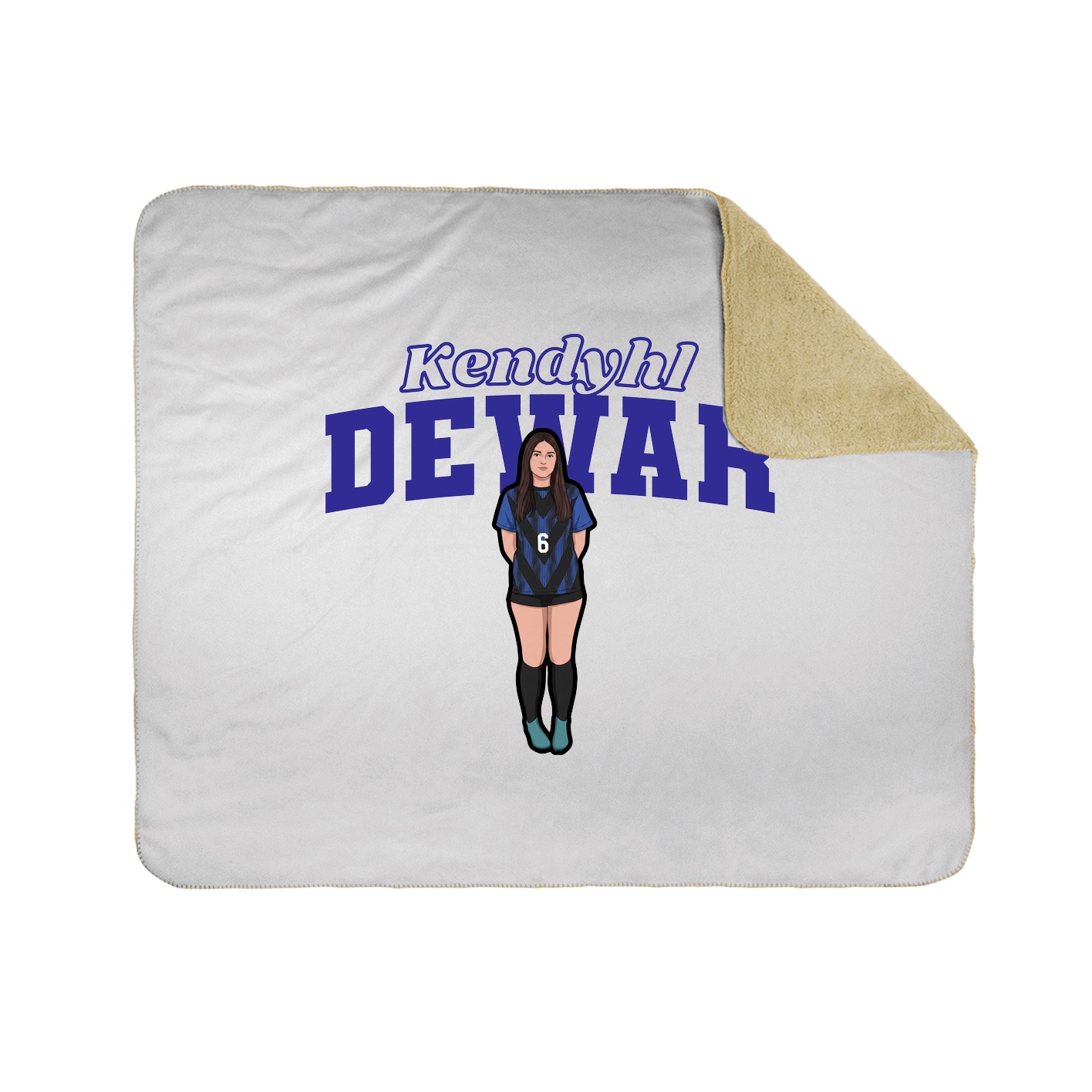 Throw Blanket — Name Arch in White