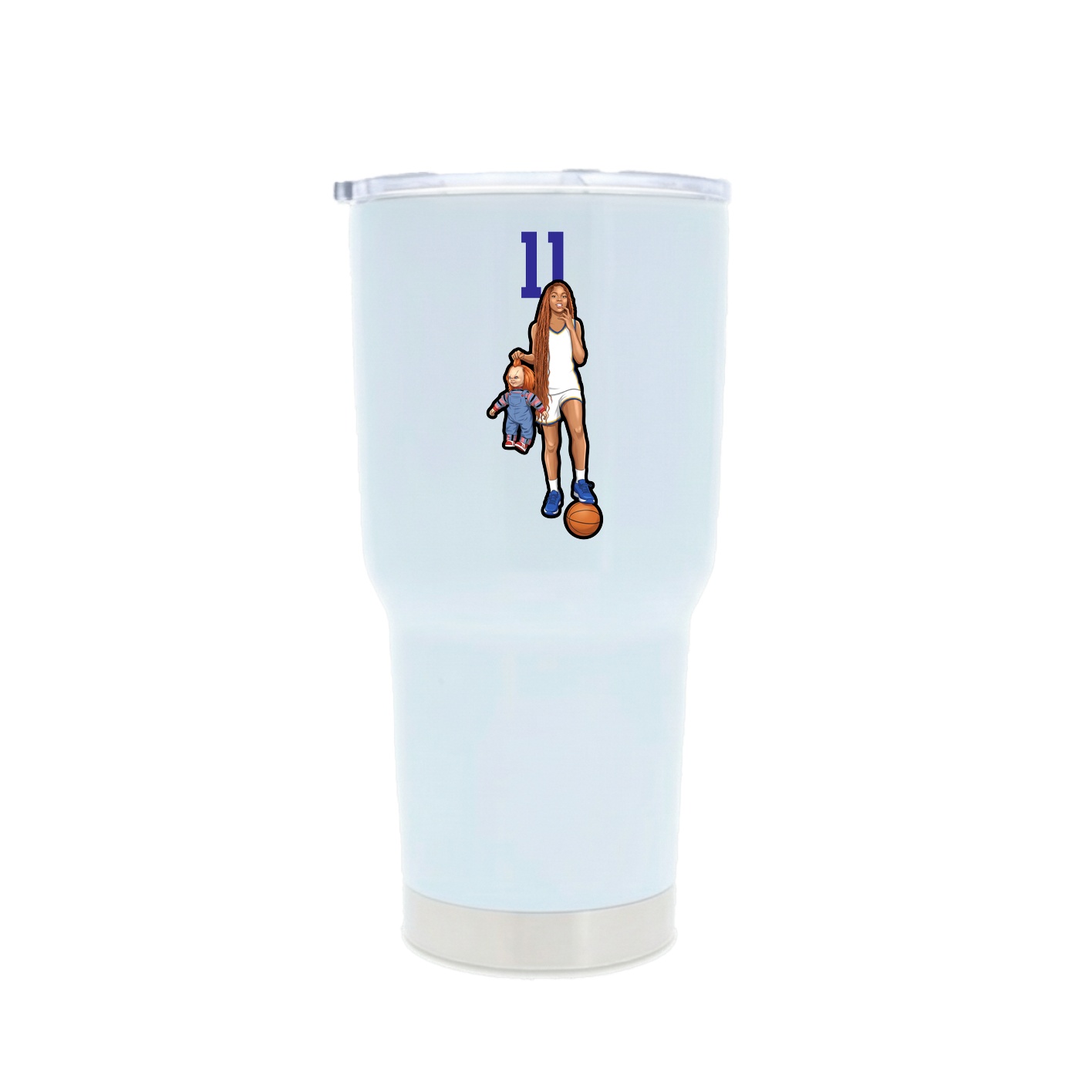 30oz Stainless Steel Tumbler — Number Top in White