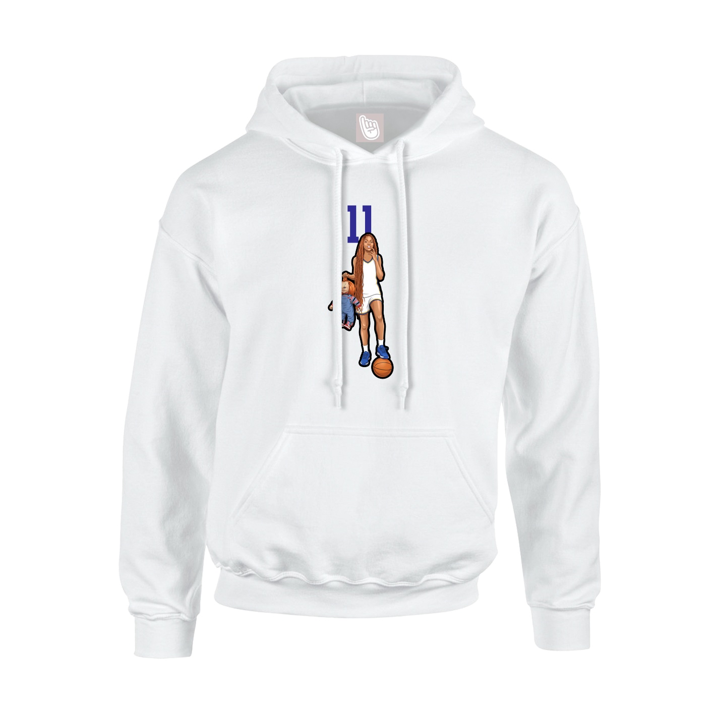 Hoodie — Number Top in White