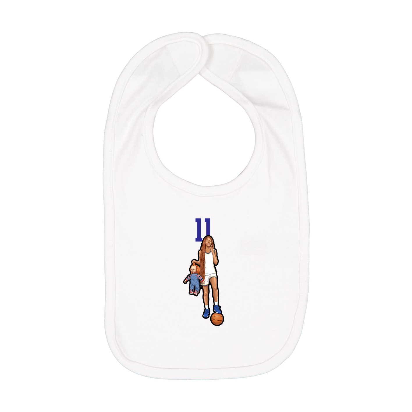 Infant Bib — Number Top in White